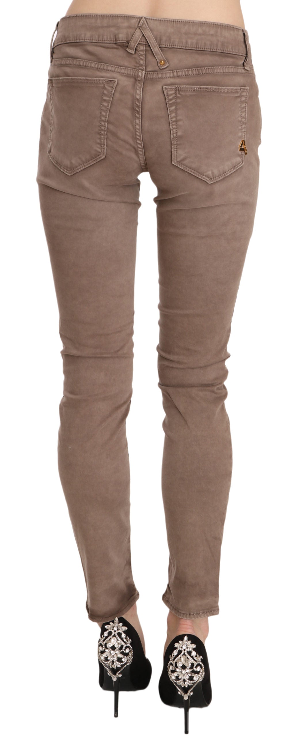 Pantalon slim taille basse marron CYCLE