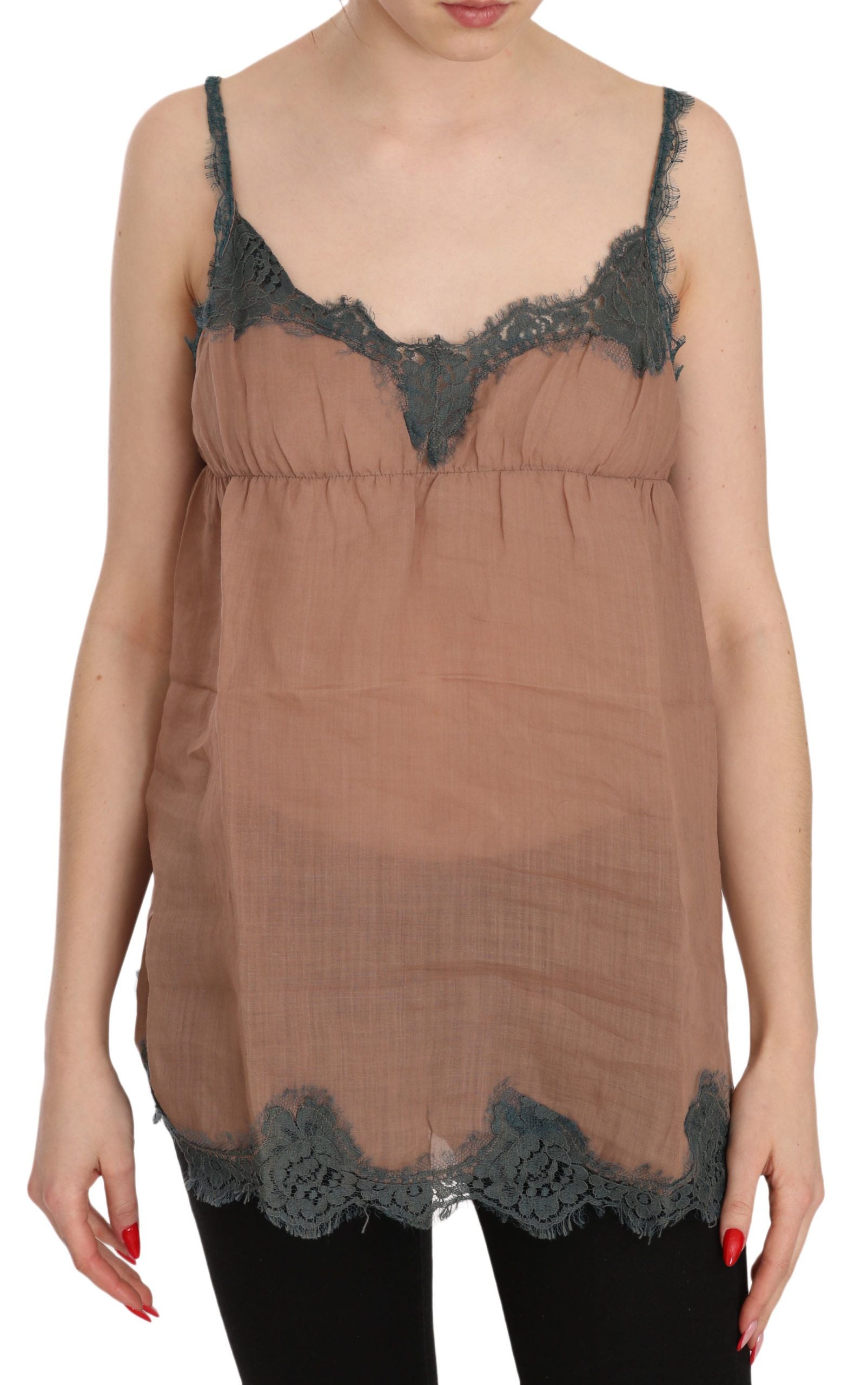 PINK MEMORIES Elegantes Spaghettiträger-Spitzentop