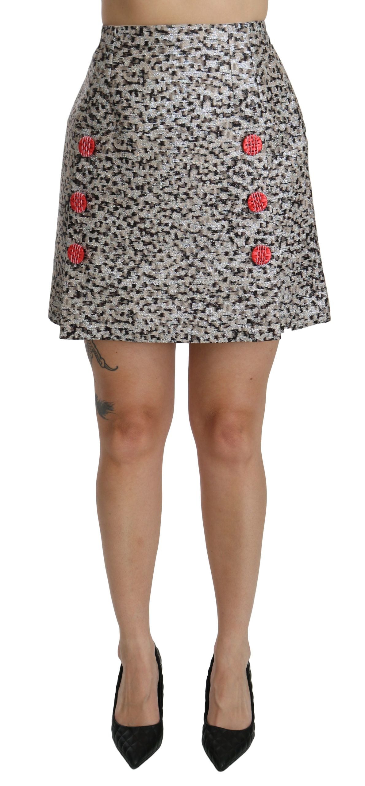 Dolce & Gabbana – Exquisiter, schwarzer Rock mit Verzierung und hoher Taille