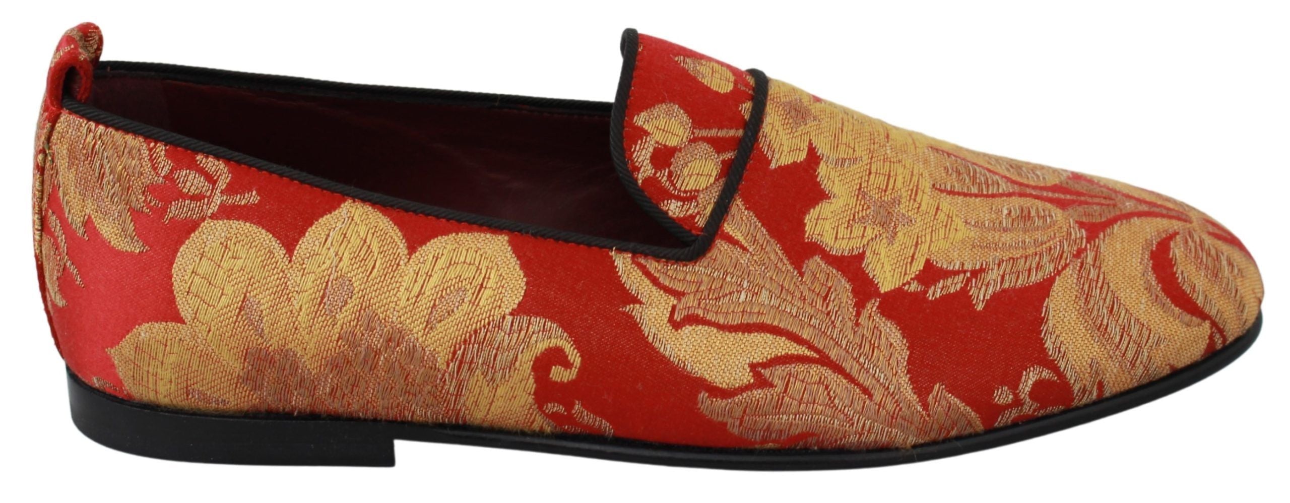 Mocassins Dolce & Gabbana en brocart or rose