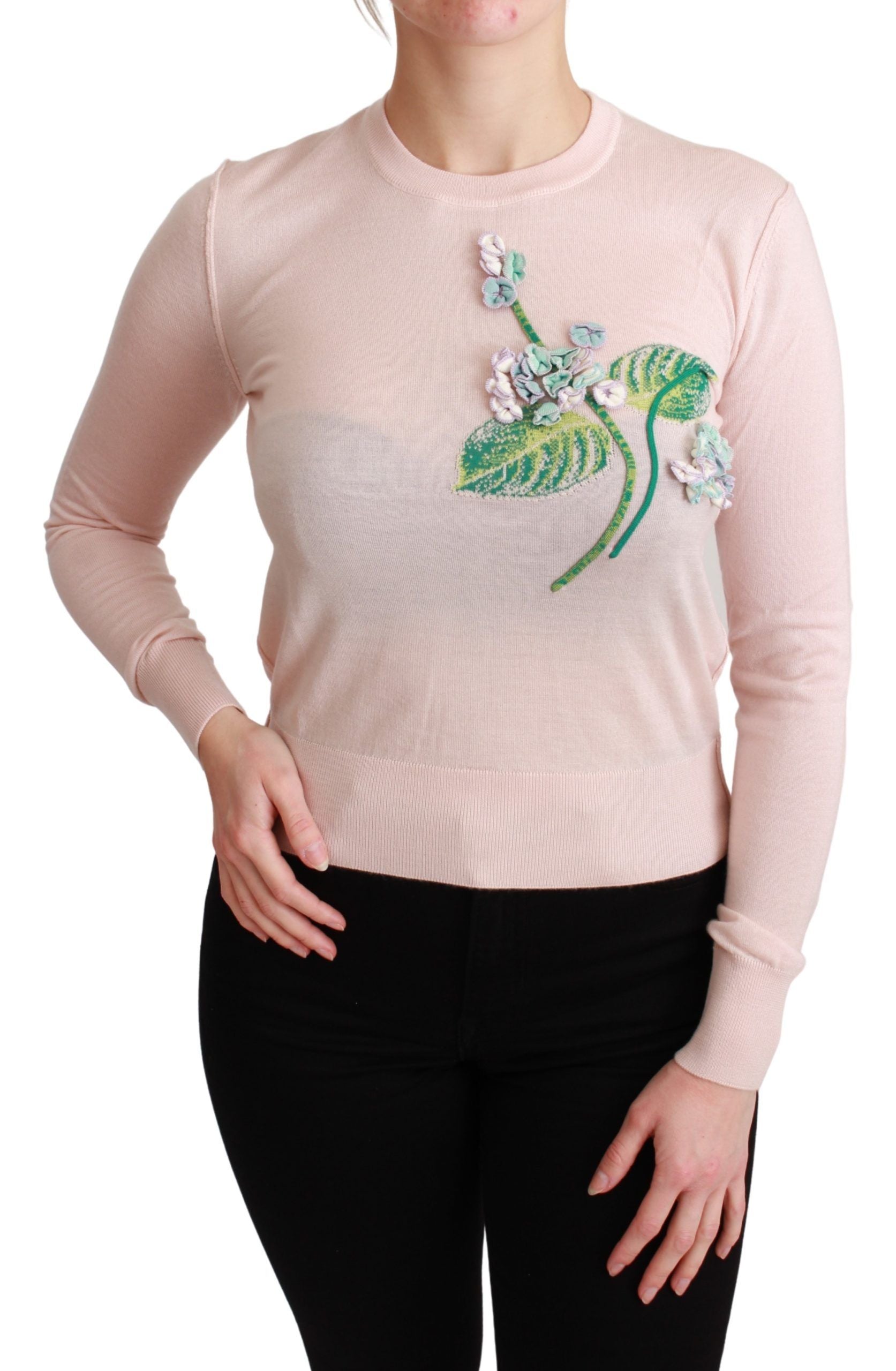 Dolce & Gabbana – Pullover aus Seidenmischung mit Blumenstickerei