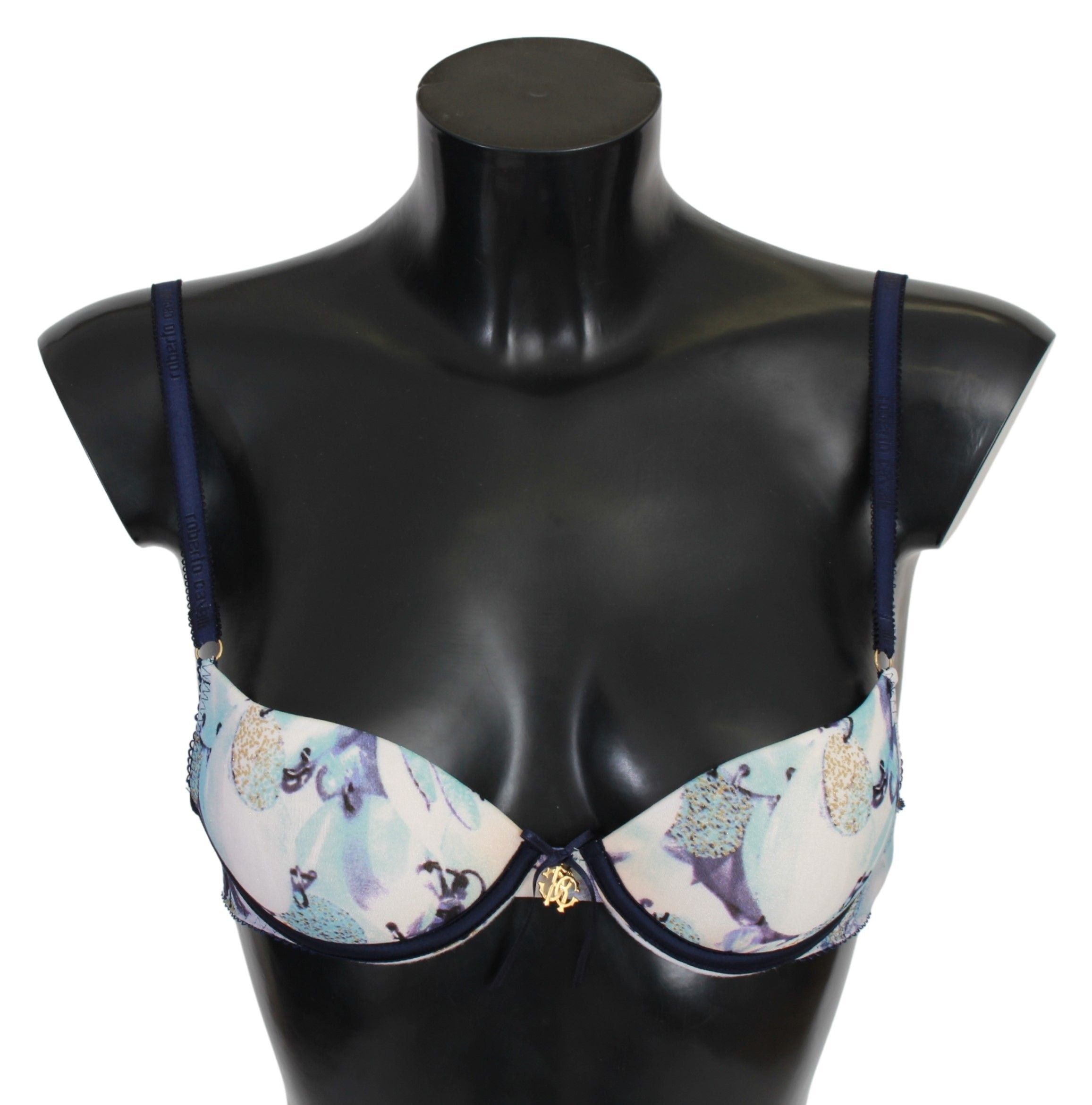 Roberto Cavalli – Eleganter Push-Up-BH mit blauem Aufdruck