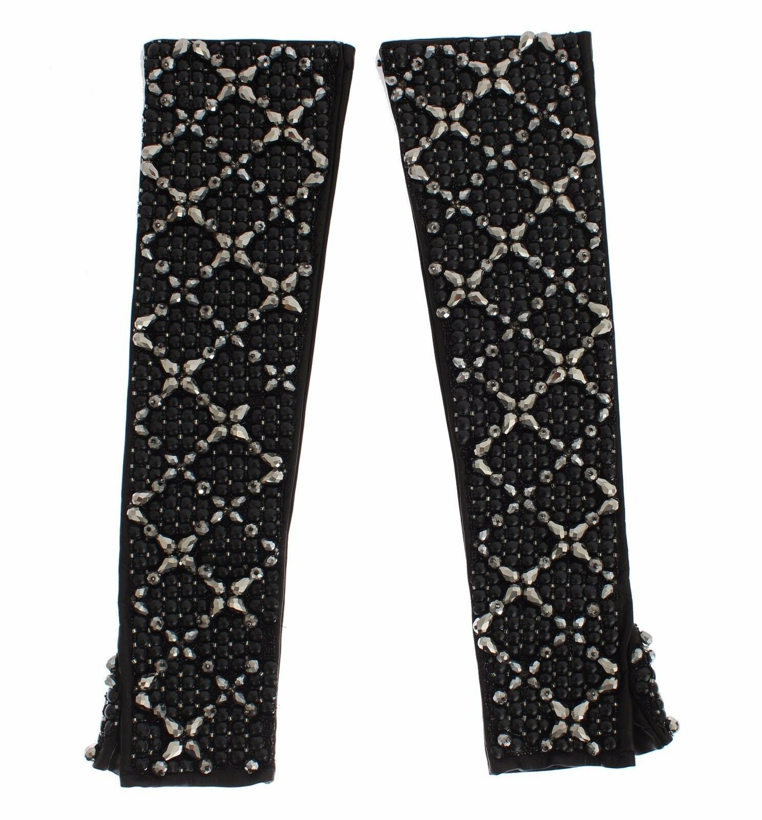 Gants élégants en cuir ornés de perles de cristal Dolce & Gabbana