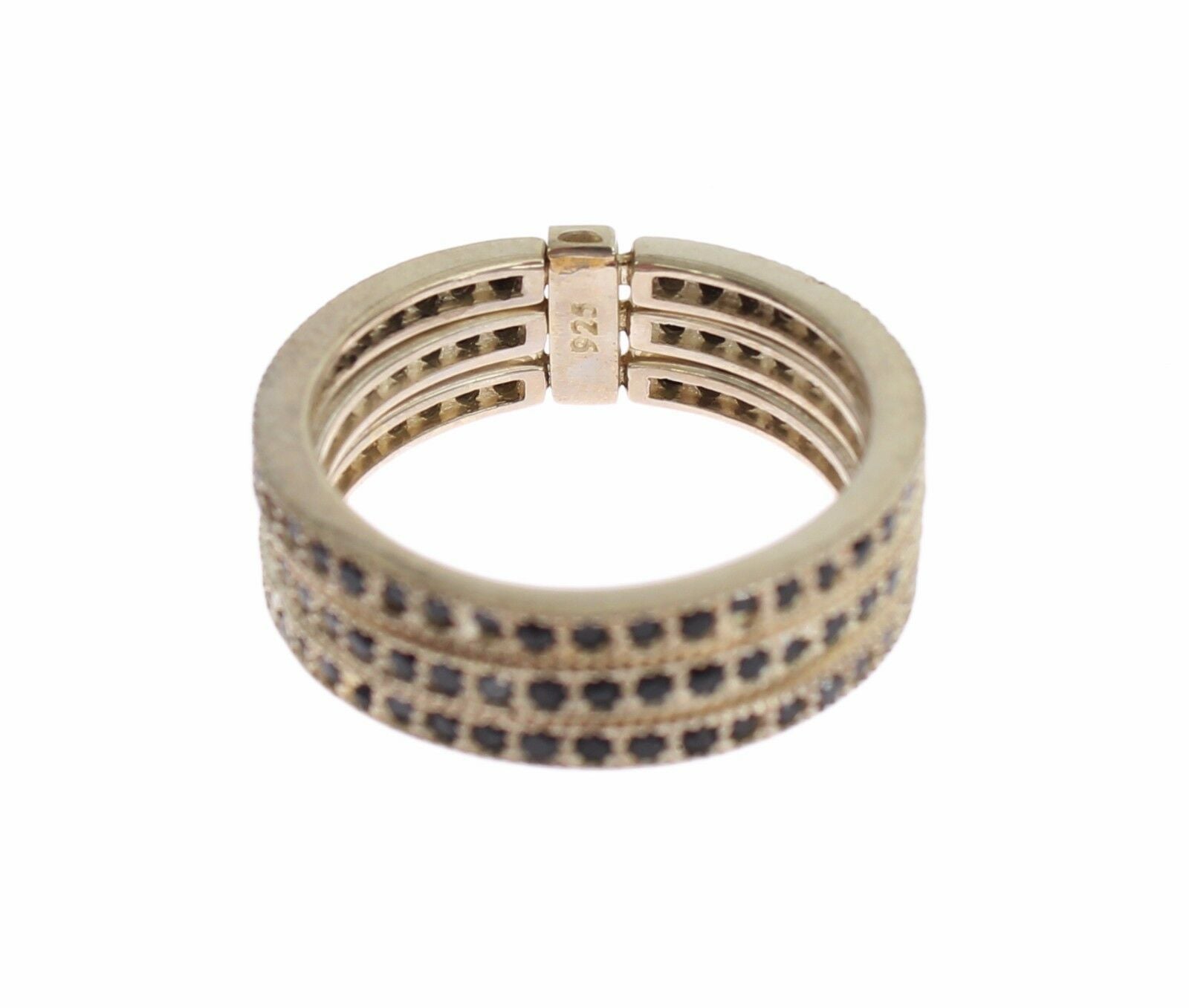 Nialaya Chic Silber & Schwarz CZ Kristall Ring