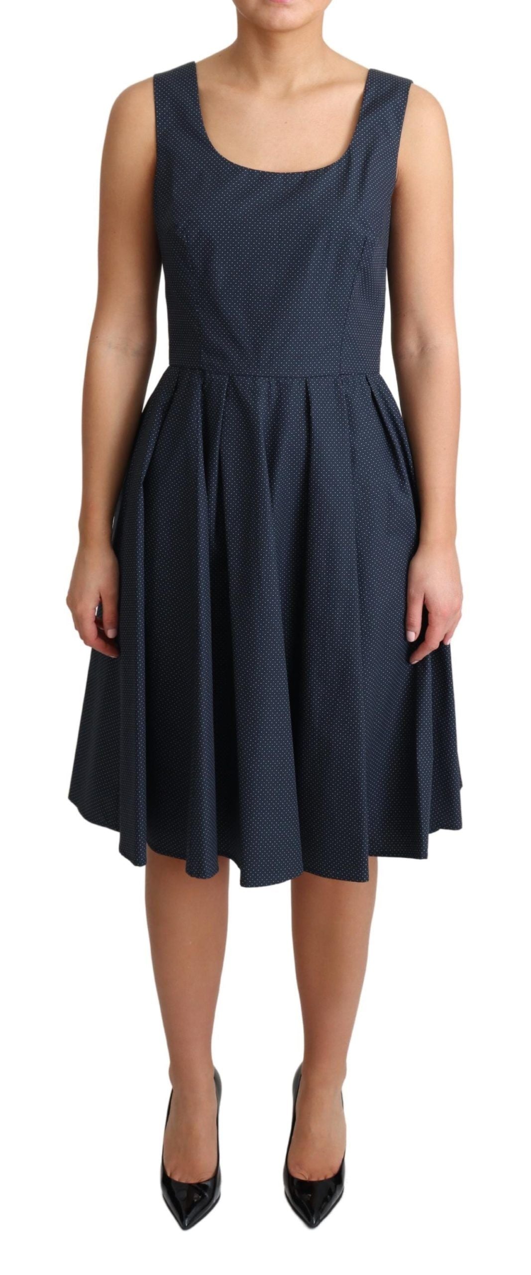 Robe trapèze bleue élégante à pois Dolce & Gabbana