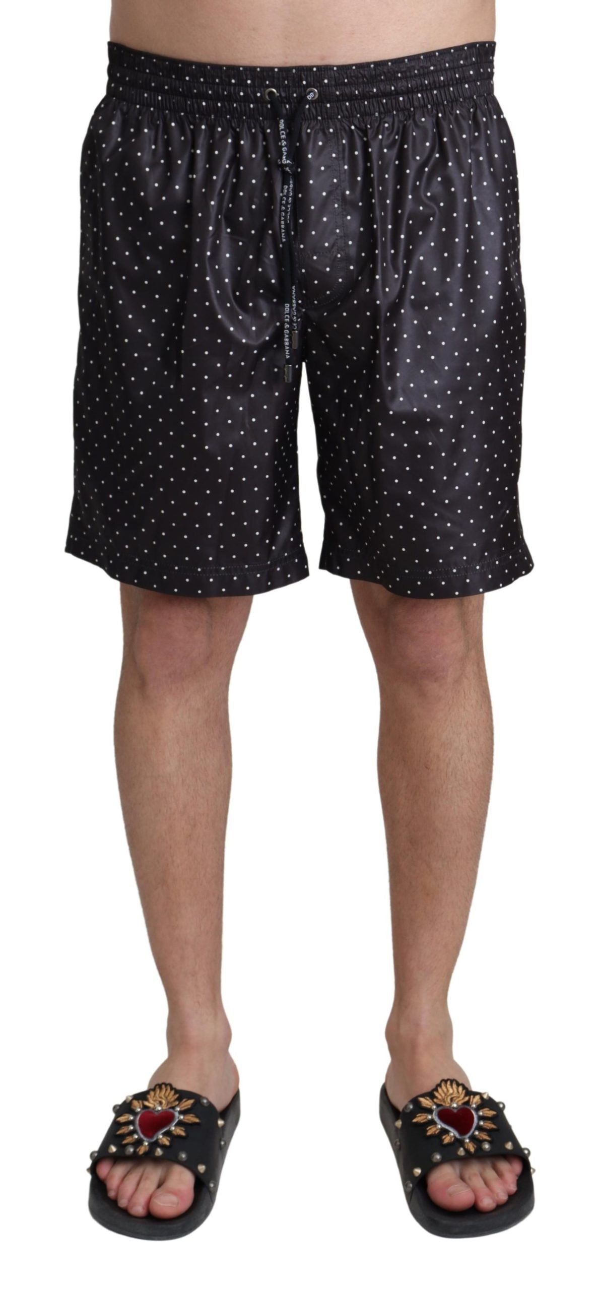 Dolce & Gabbana – Schicke Badehose für Herren in Schwarz mit Punkten