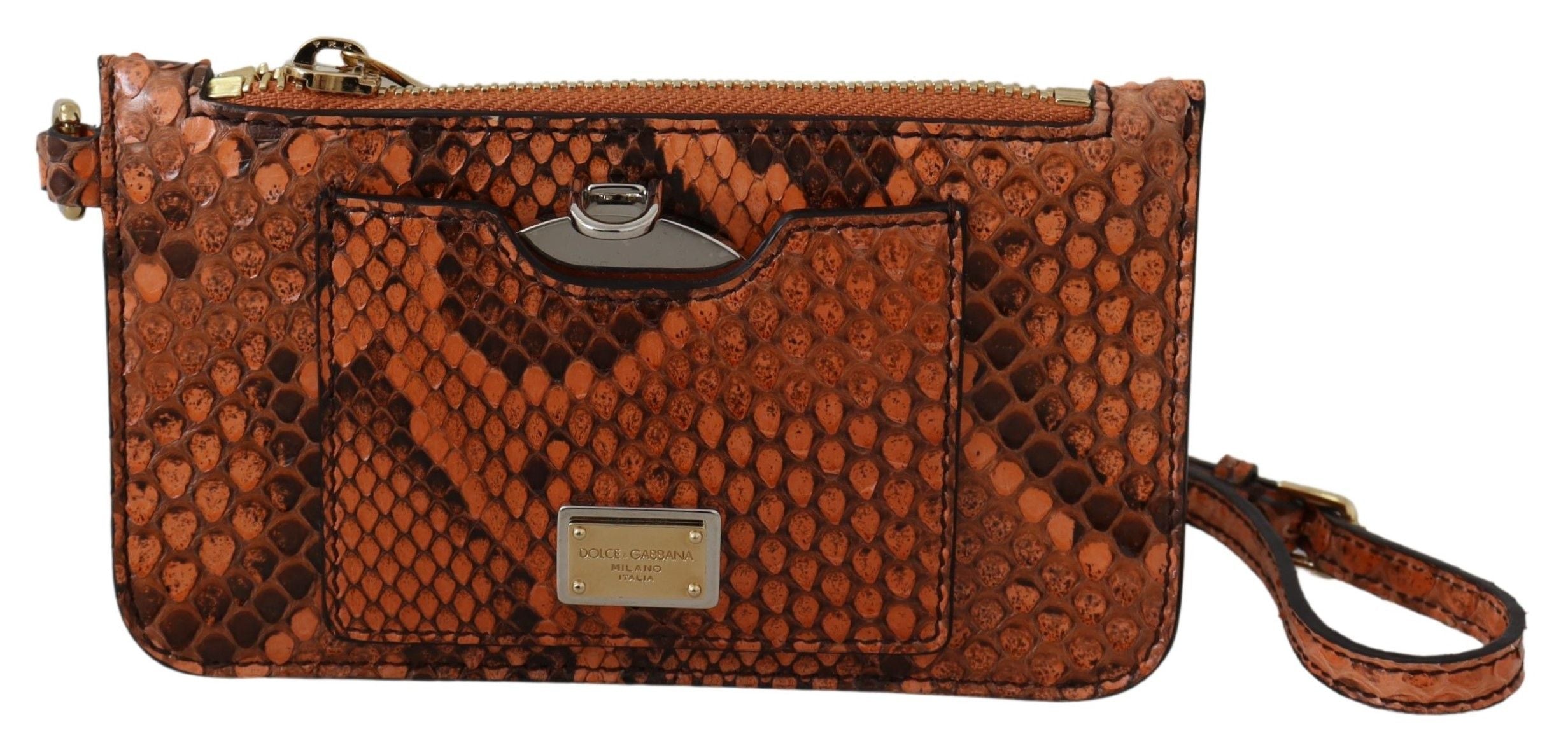 Dolce & Gabbana Élégante pochette en cuir à motif python