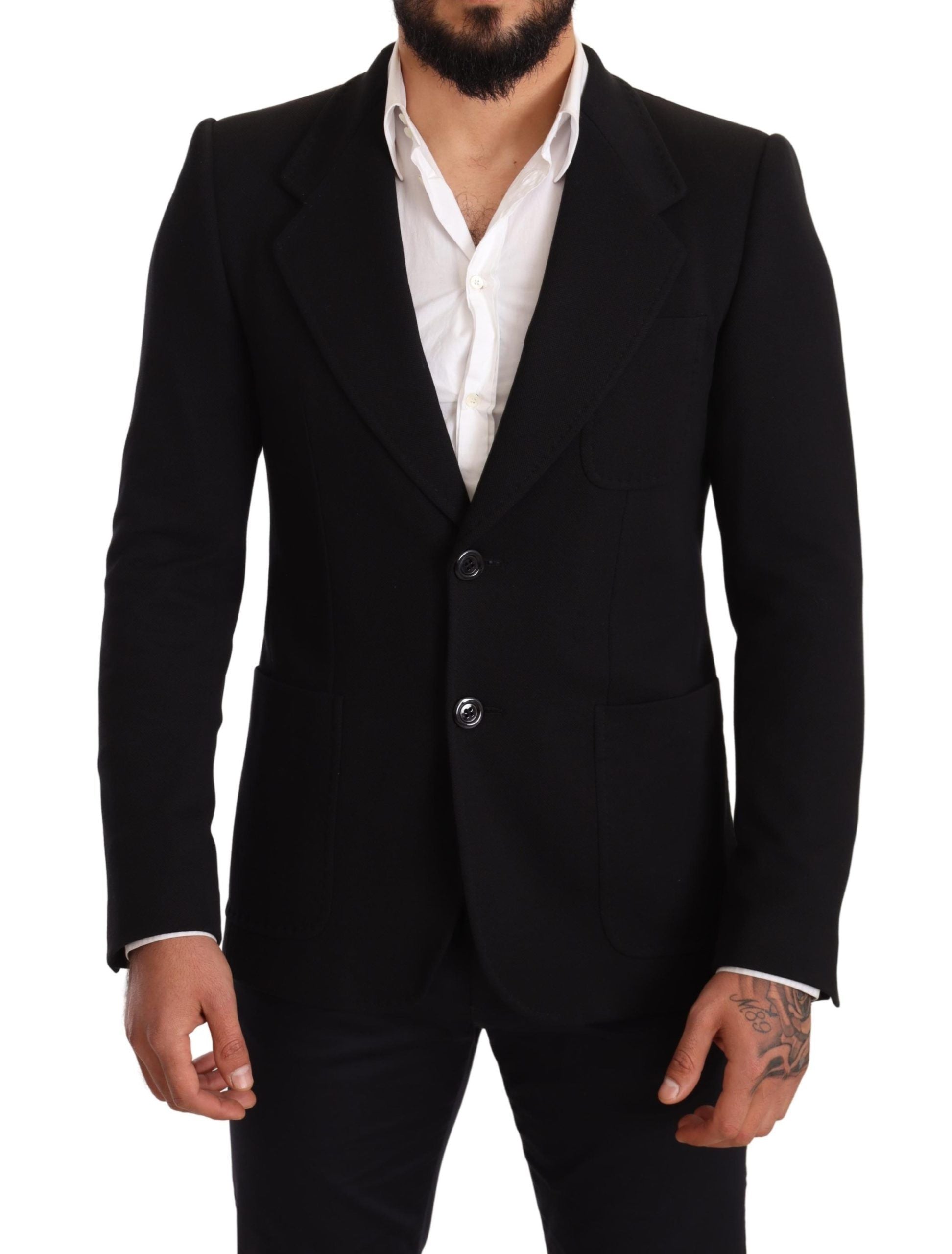 Blazer élégant en coton noir coupe slim Dolce & Gabbana