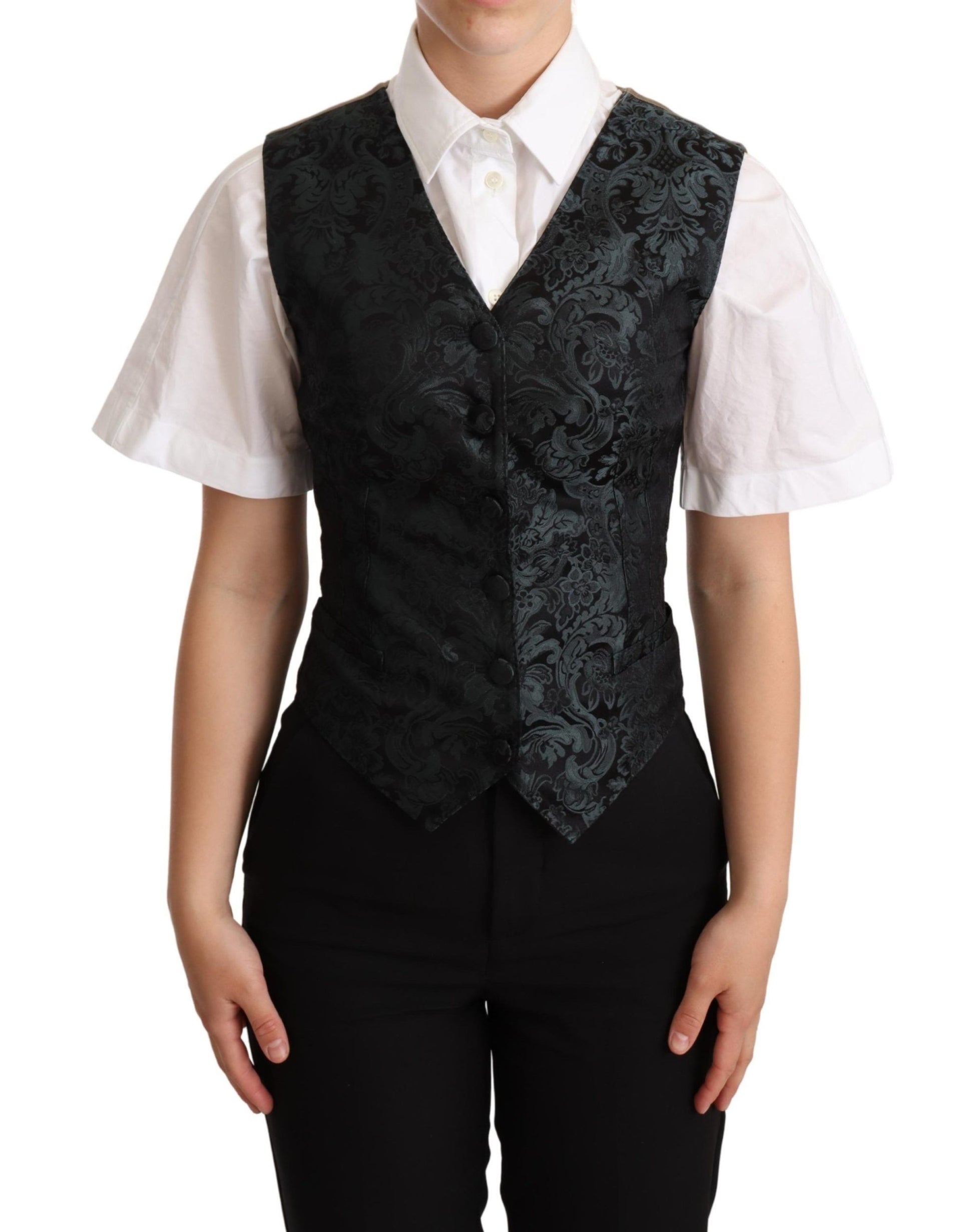 Dolce & Gabbana – Bezaubernde Weste aus Jacquard mit Blumenmuster