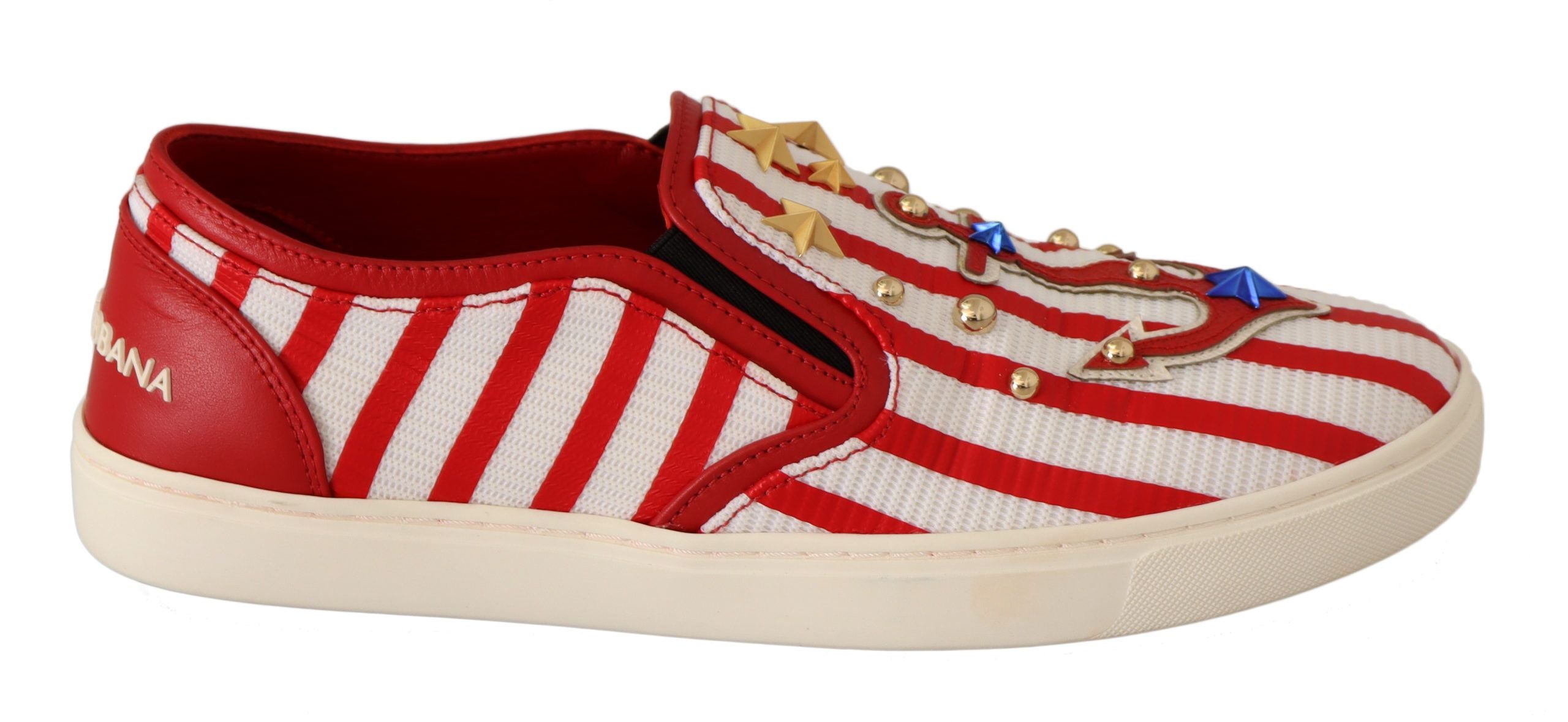 Dolce & Gabbana – Loafer mit Streifenmuster und Nieten