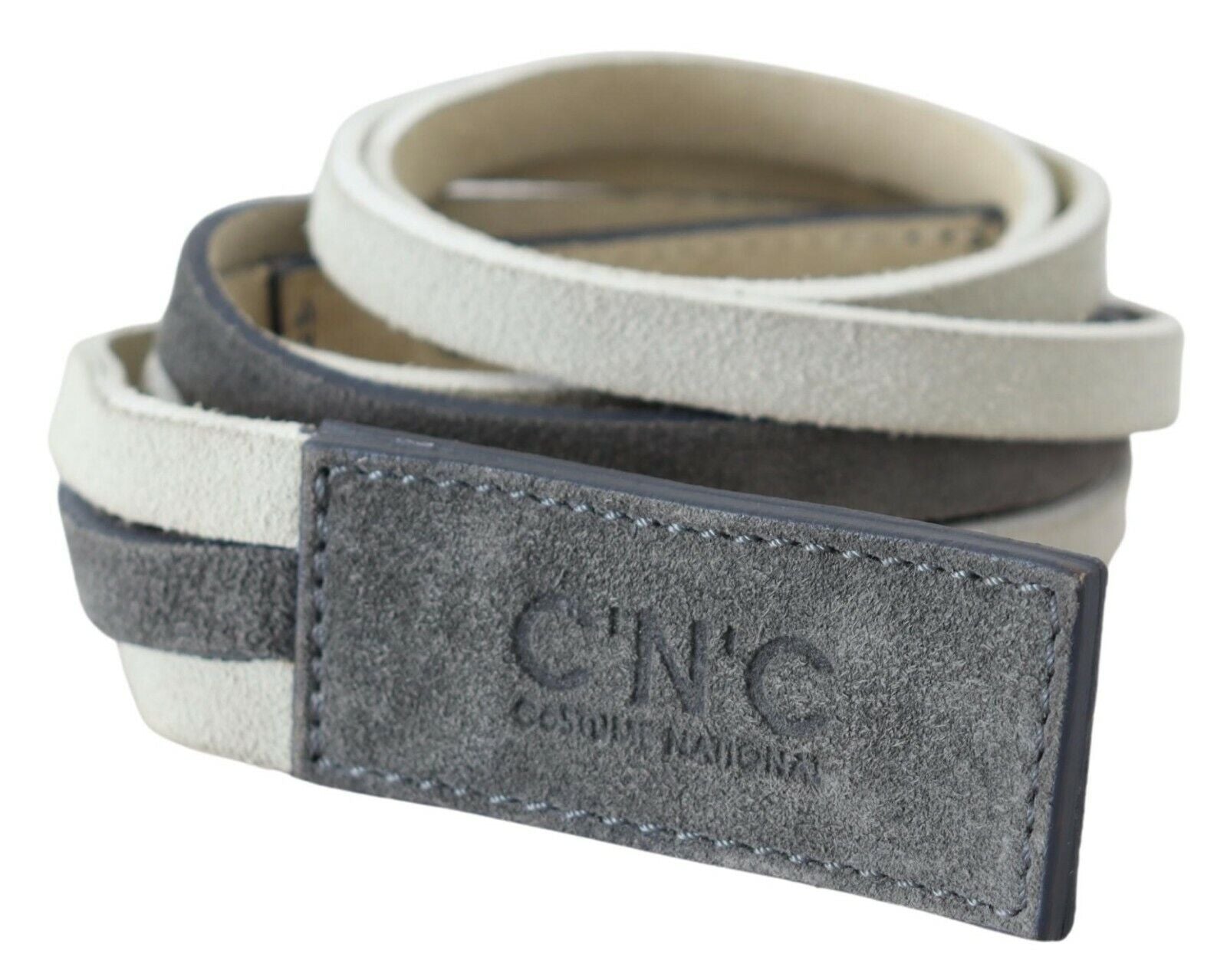 Costume National Chic weißer Ledergürtel mit Logo