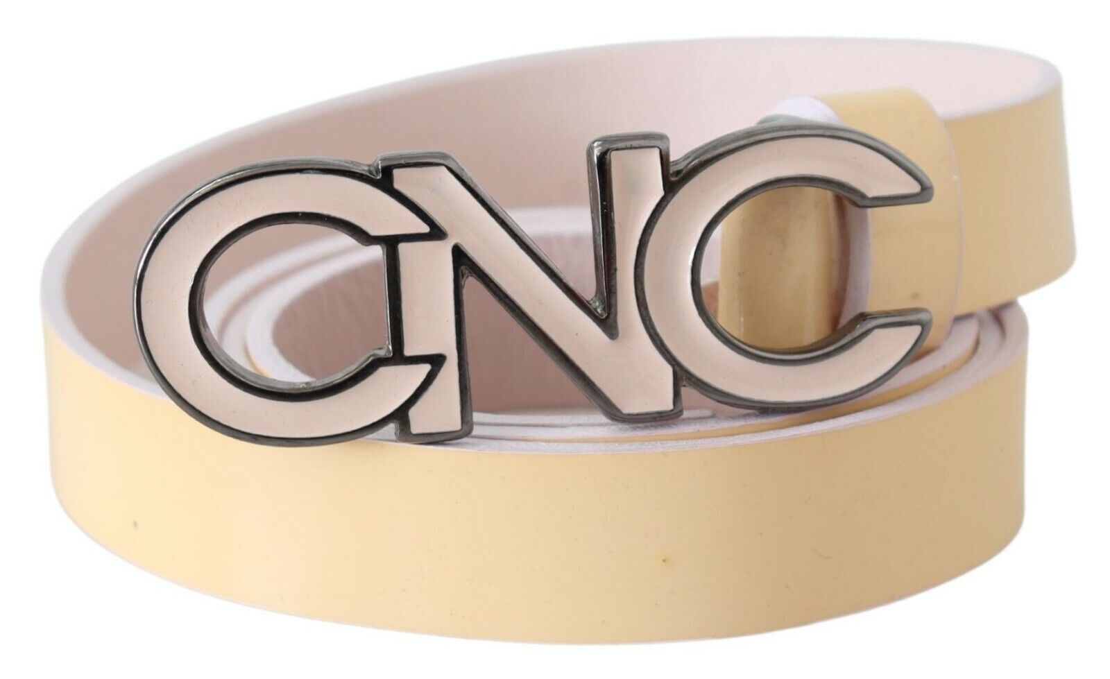 Costume National Chic Beige Logo Ledergürtel