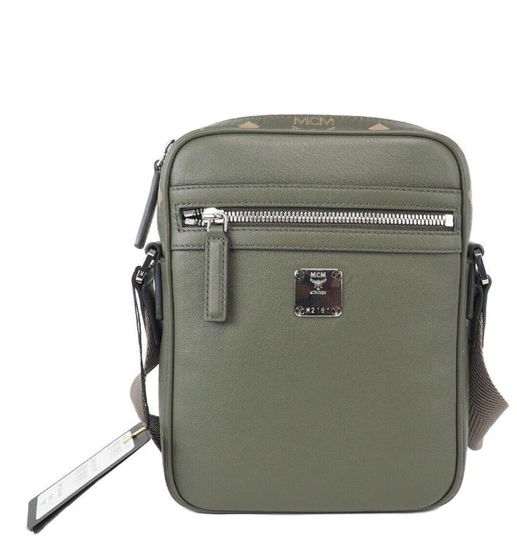Sac bandoulière multifonction en cuir mélangé MCM Klassik Mini Sea Turtle Visetos, vert