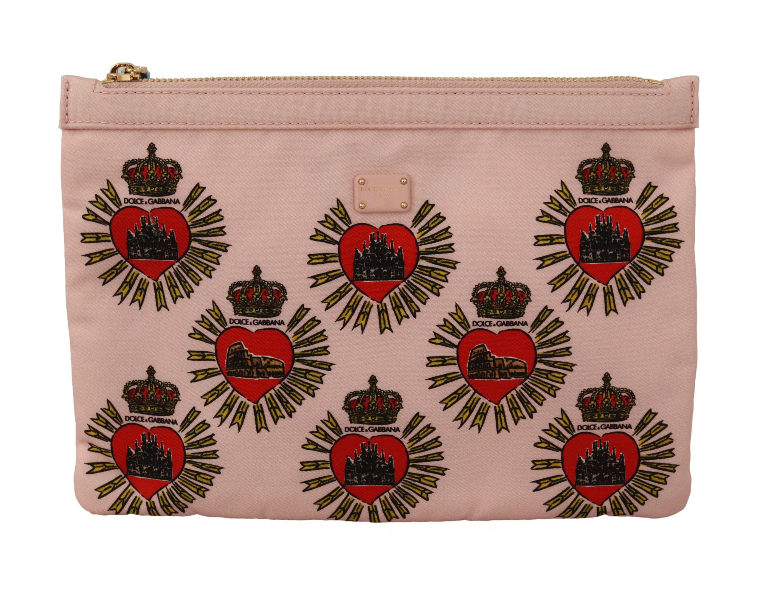Portefeuille élégant à motif cœur rose Dolce & Gabbana