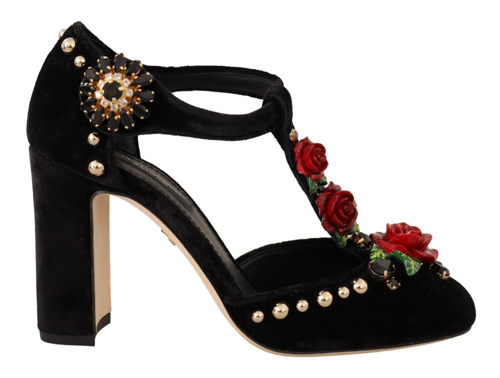 Escarpins Mary Jane élégants en velours à brides en T Dolce & Gabbana