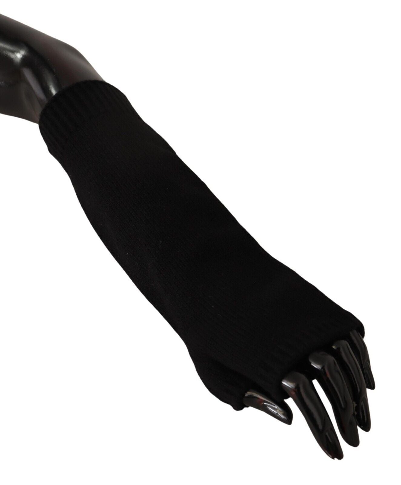 Dolce & Gabbana Elegante fingerlose Handschuhe aus schwarzem Kaschmir