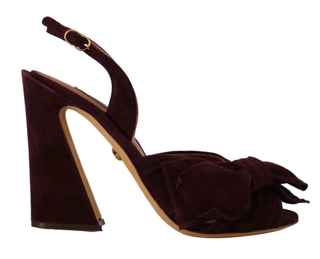 Sandales à talons en daim violet élégantes Dolce & Gabbana