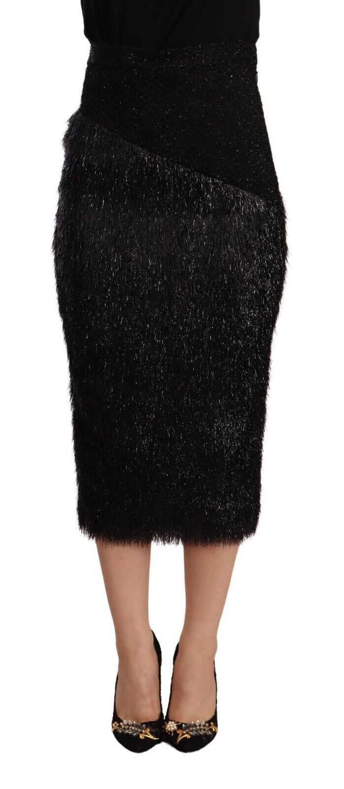 Jupe crayon mi-longue taille haute élégante de Masha Ma
