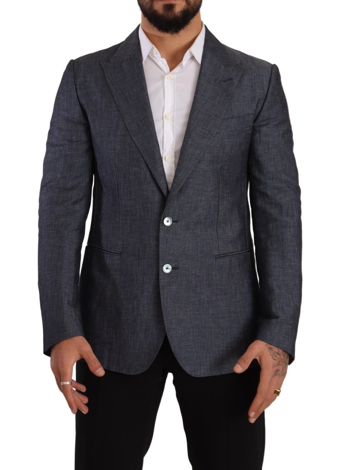 Blazer bleu élégant à deux boutons et coupe slim Dolce & Gabbana