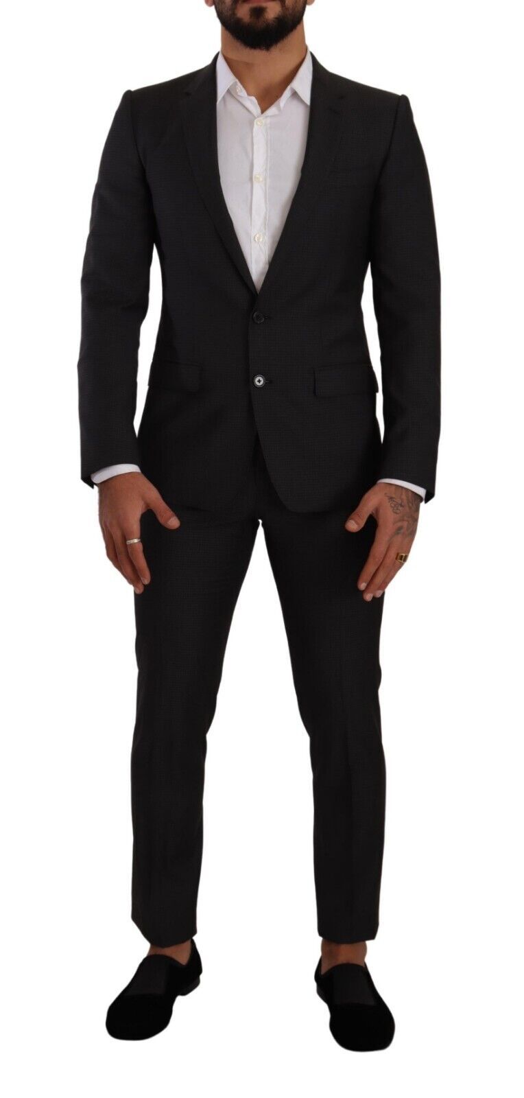 Dolce & Gabbana Eleganter schwarzer Martini-Anzug aus Wolle