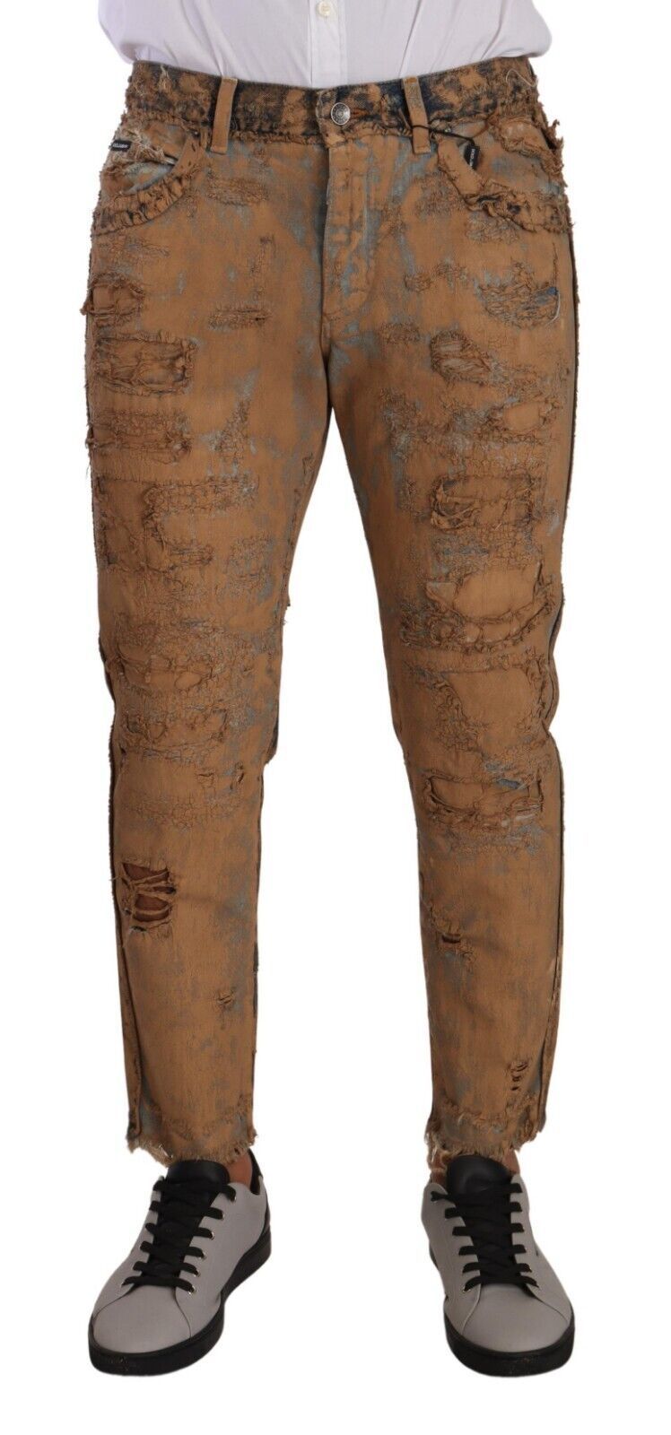 Pantalon classique en denim vieilli authentique Dolce & Gabbana