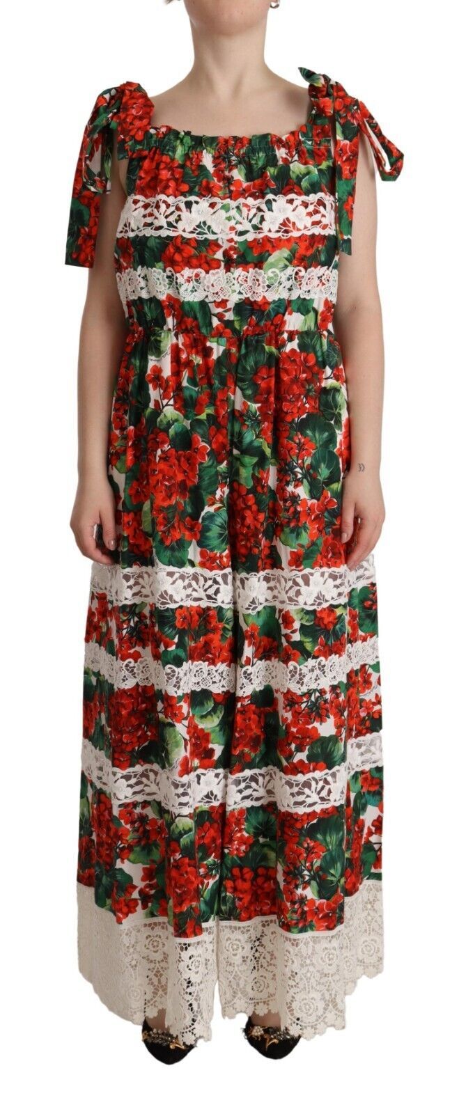Robe longue à fleurs multicolores Dolce & Gabbana