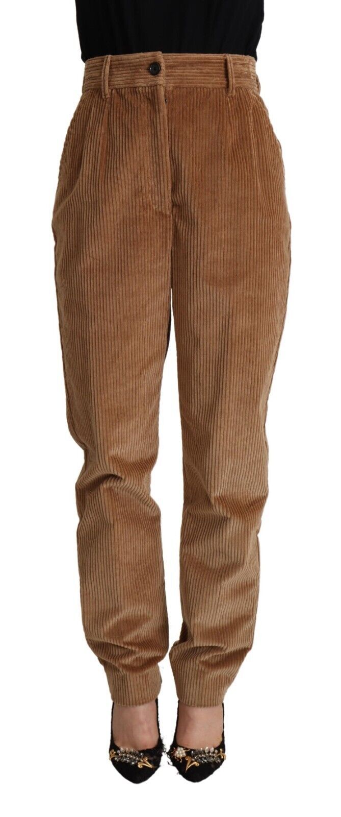 Pantalon skinny taille haute en velours côtelé Dolce & Gabbana Chic
