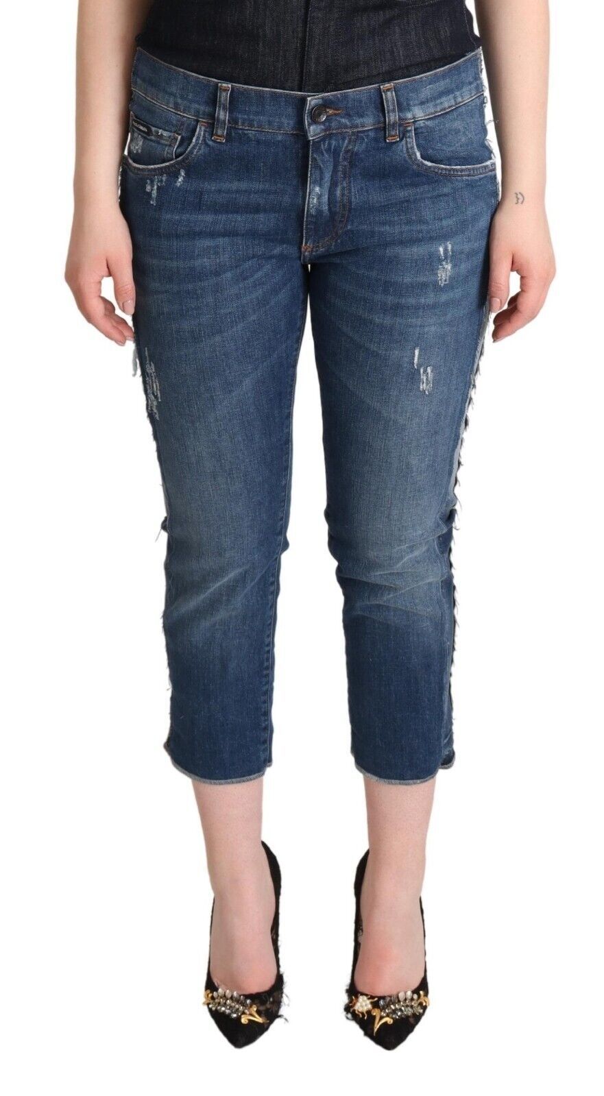 Dolce & Gabbana Eleganter Cropped-Denim mit mittlerer Taille