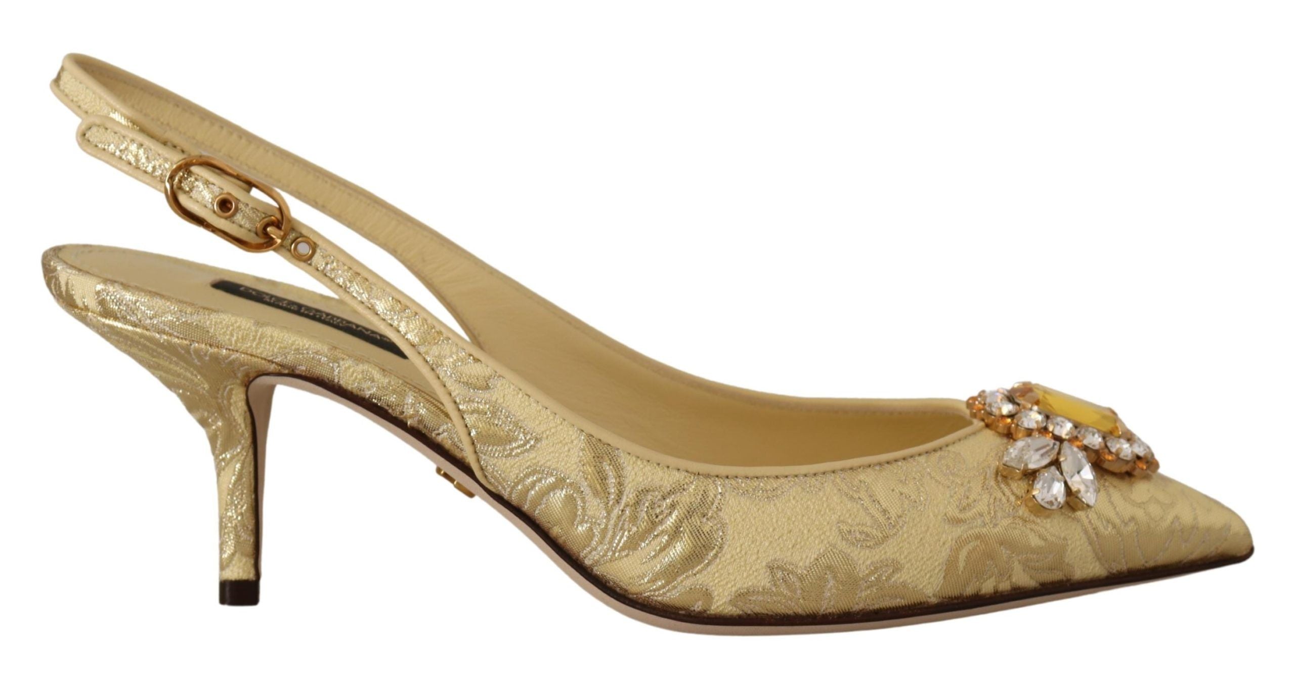 Dolce & Gabbana Slingback-Pumps mit glänzendem Goldkristall