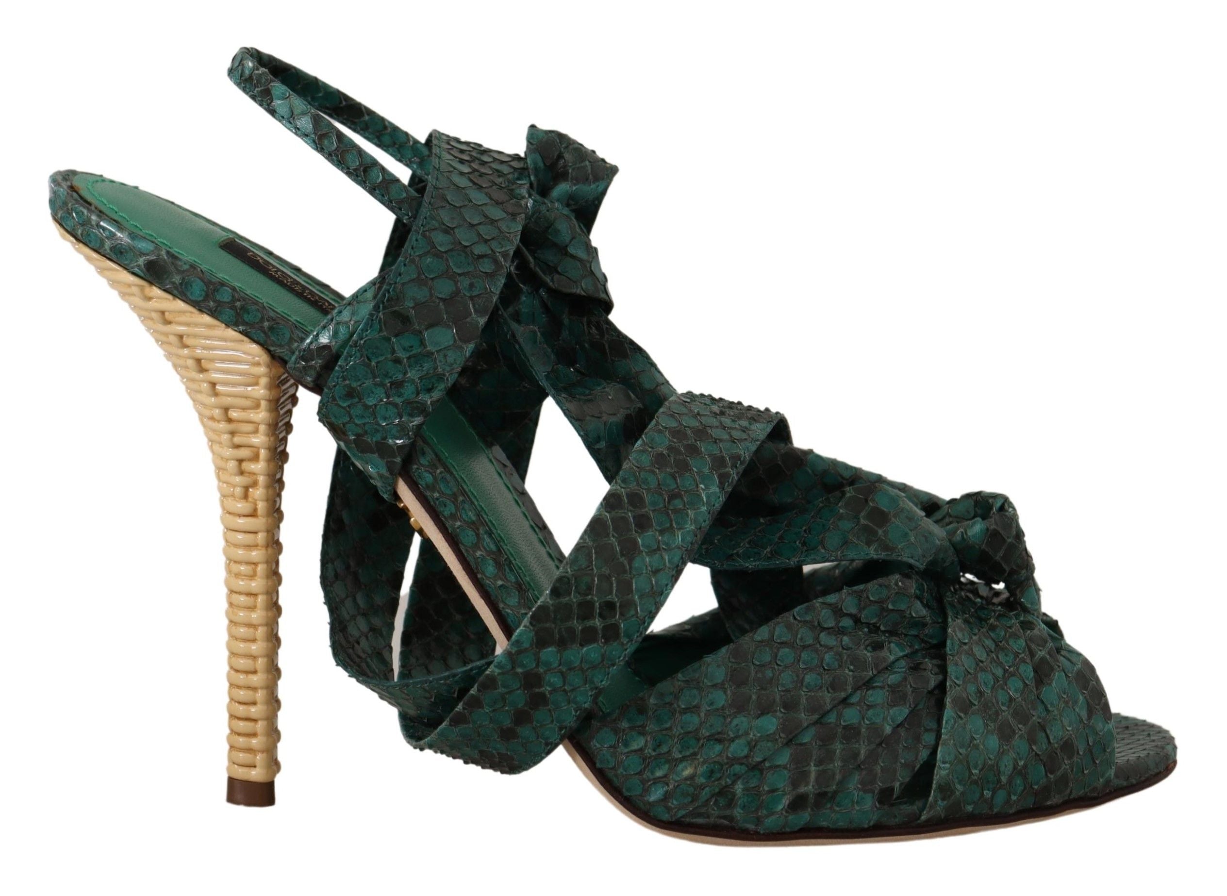 Dolce & Gabbana Élégantes escarpins à lanières en python vert