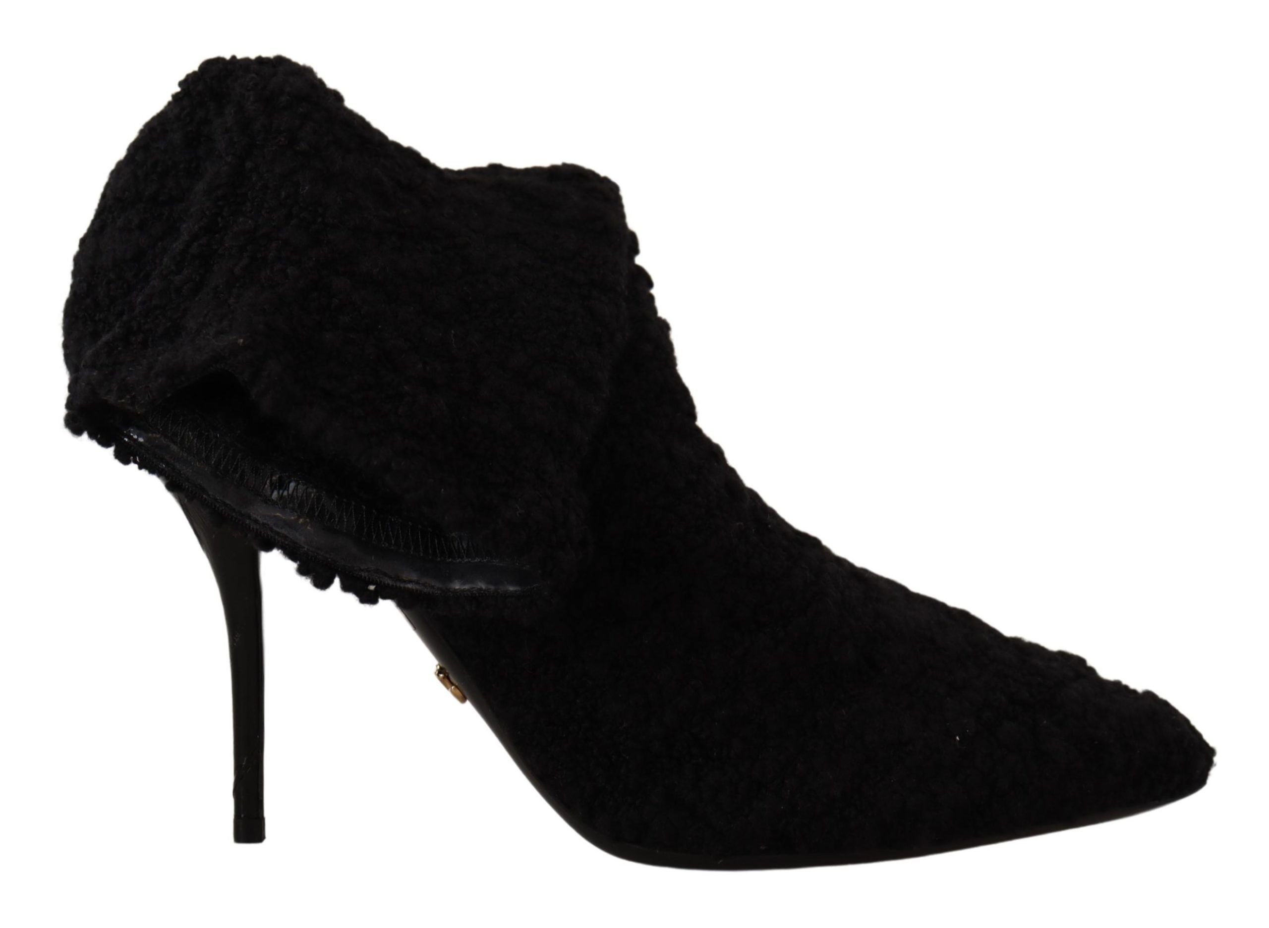 Dolce & Gabbana Elegante schwarze Viskosestiefel mit halbhoher Wade