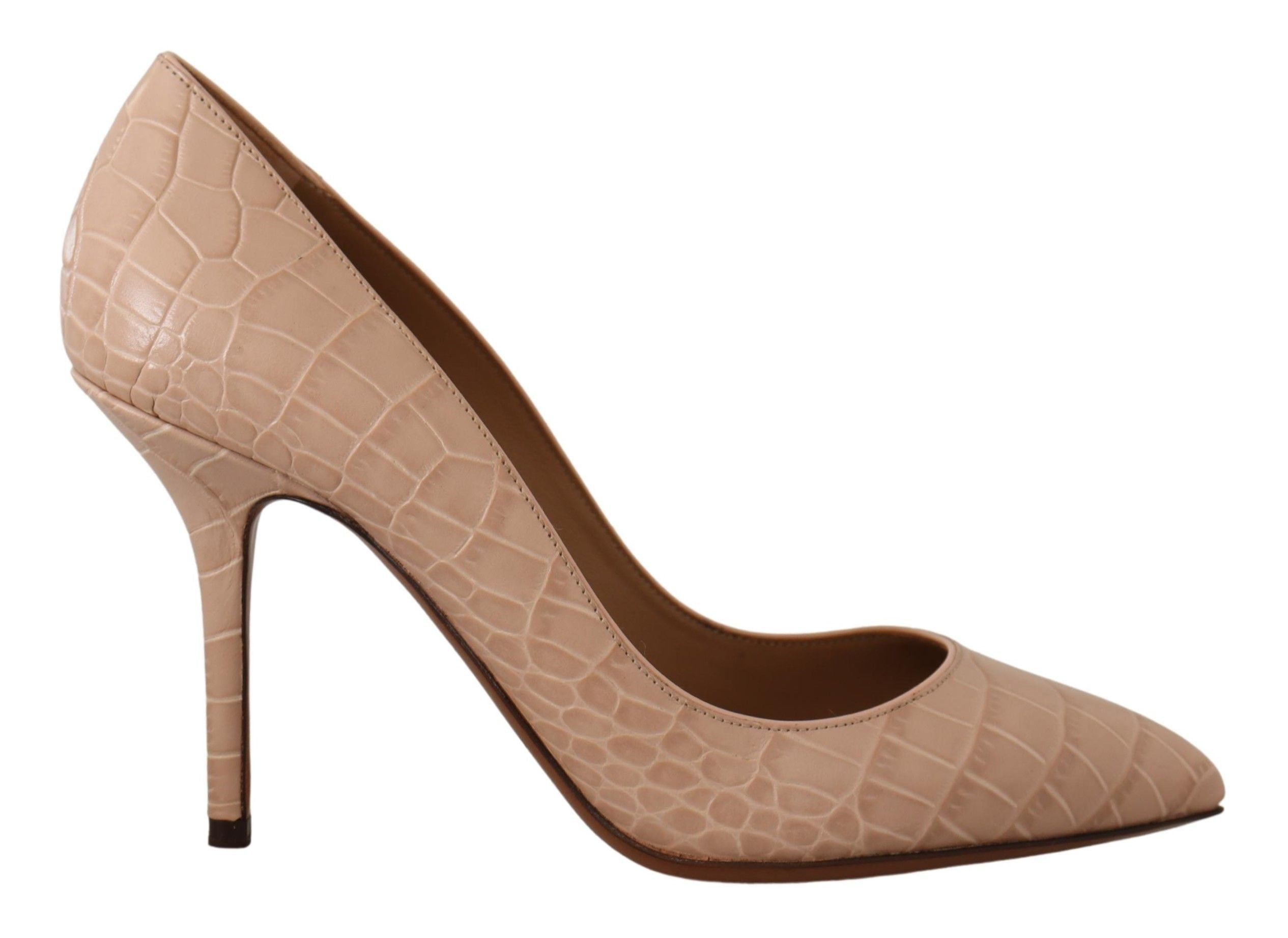 Dolce & Gabbana Elegante Kitten Heels Pumps aus nacktem Leder