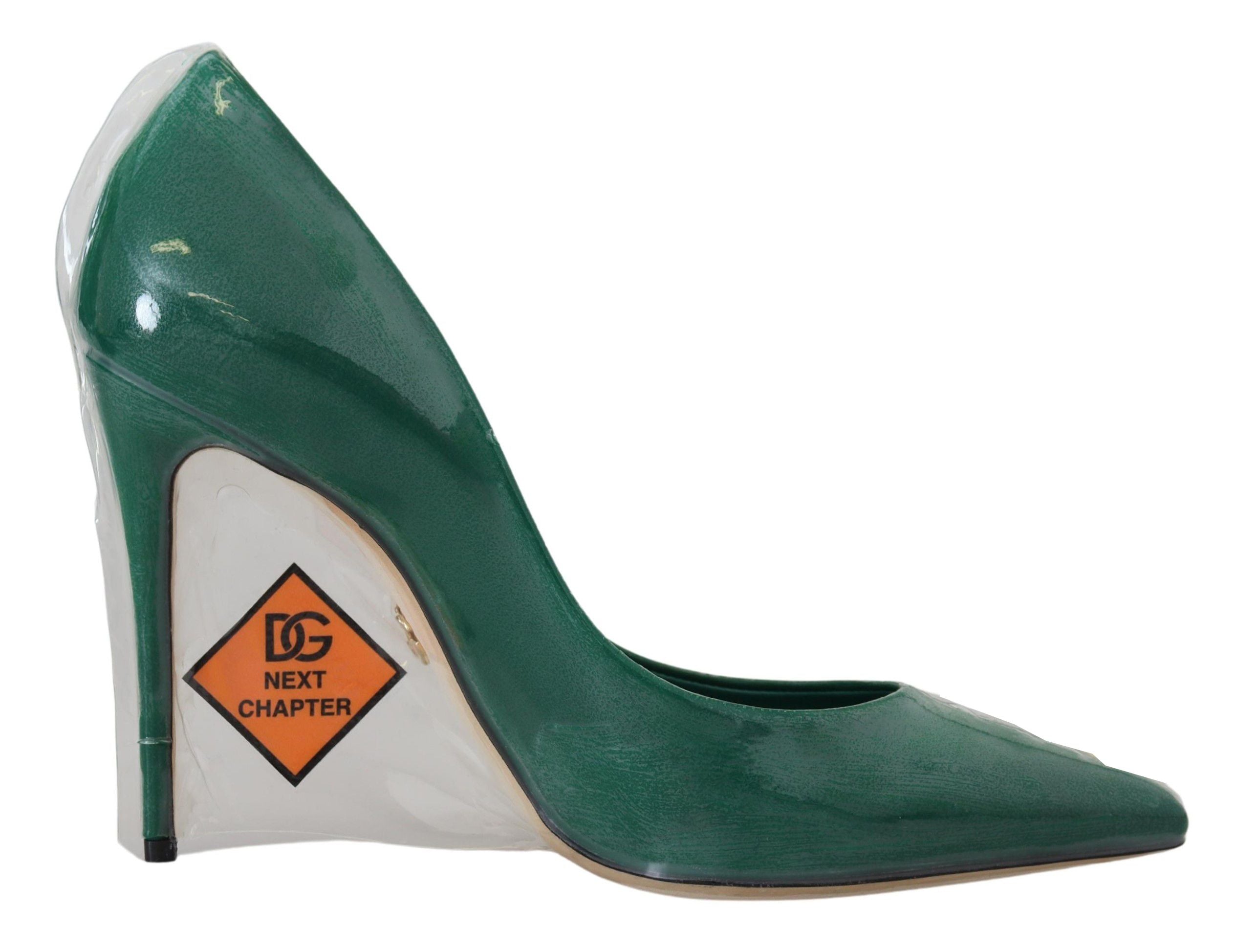 Dolce & Gabbana Smaragdgrüne Elegance Pumps aus Leder mit Absatz