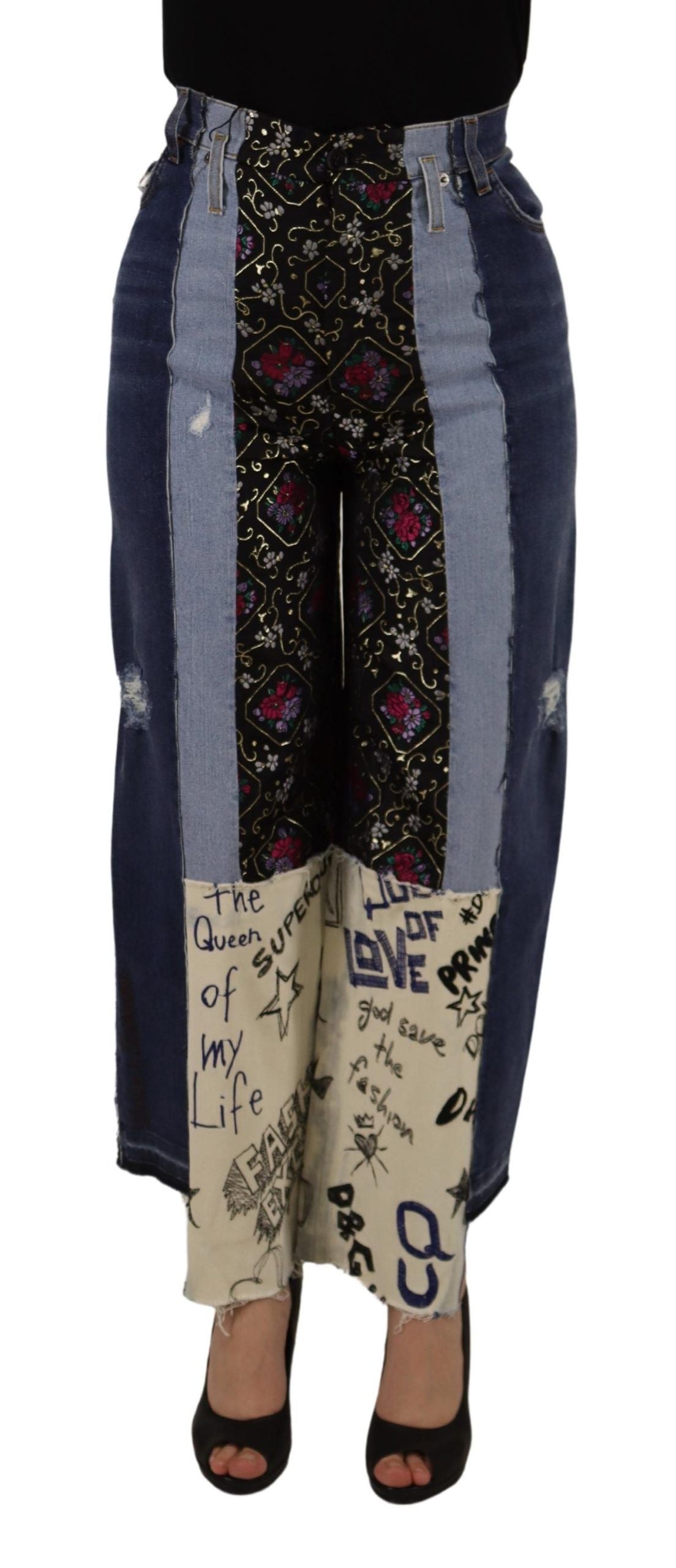 Jean large multicolore taille haute Dolce & Gabbana