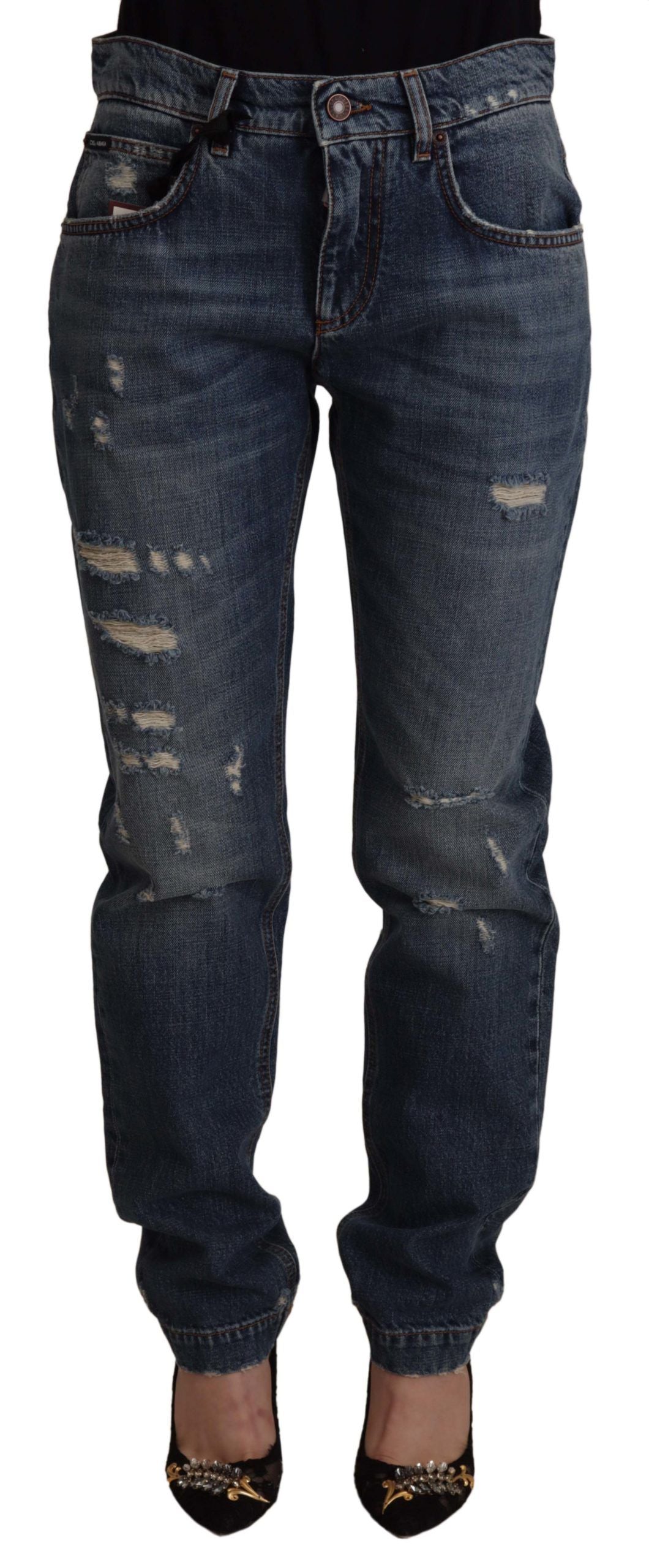 Dolce & Gabbana – Schicke Boyfriend-Jeans mit mittlerer Taille