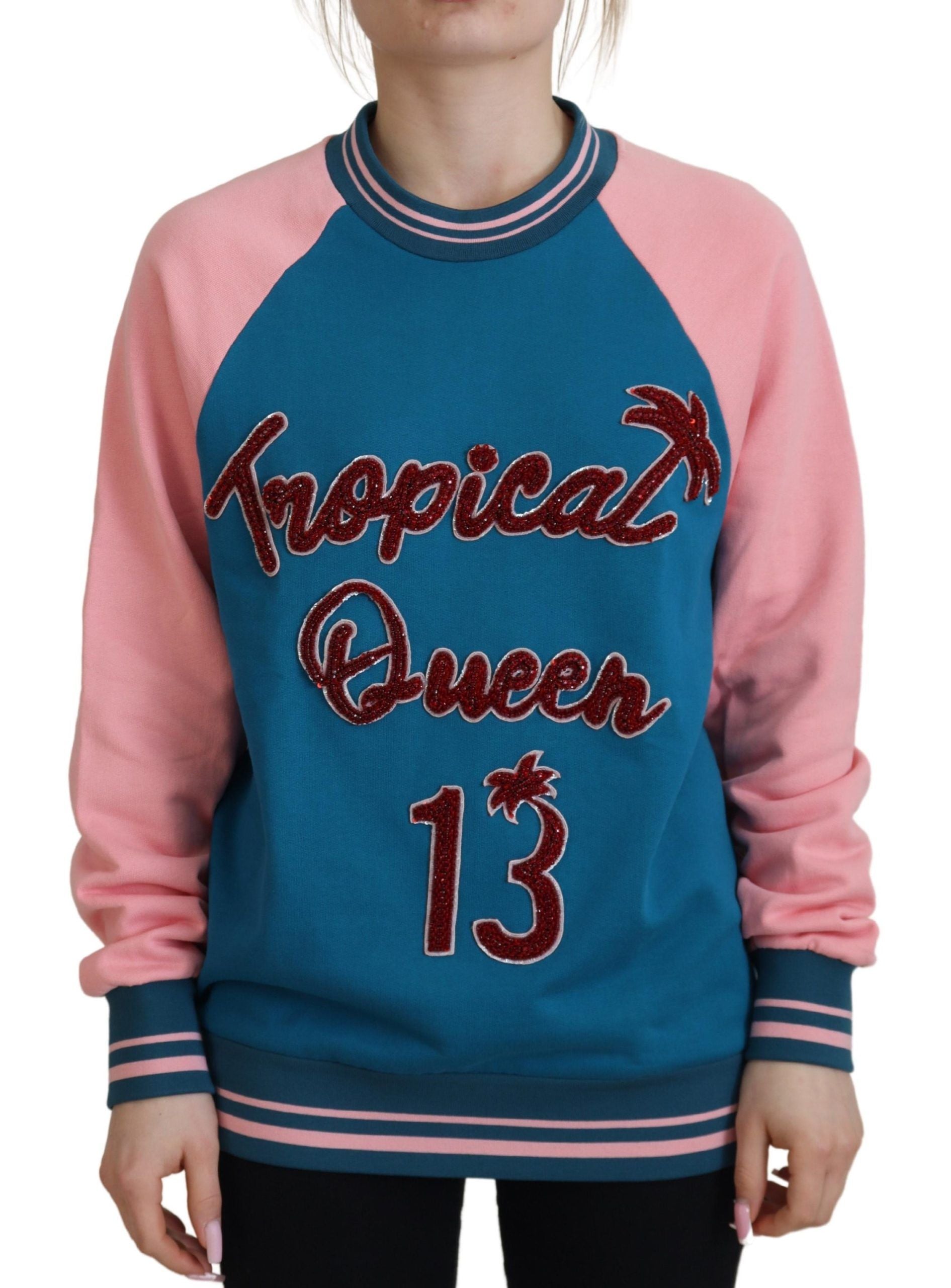 Dolce & Gabbana Paillettenpullover „Tropical Queen“ aus Baumwolle
