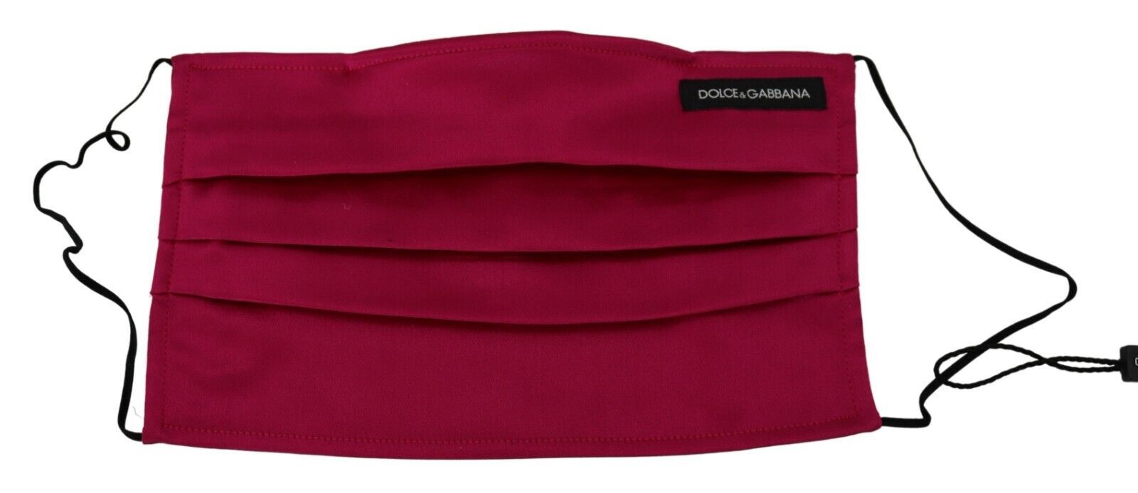 Dolce & Gabbana – Elegante, plissierte Gesichtsmaske aus kastanienbrauner Seide