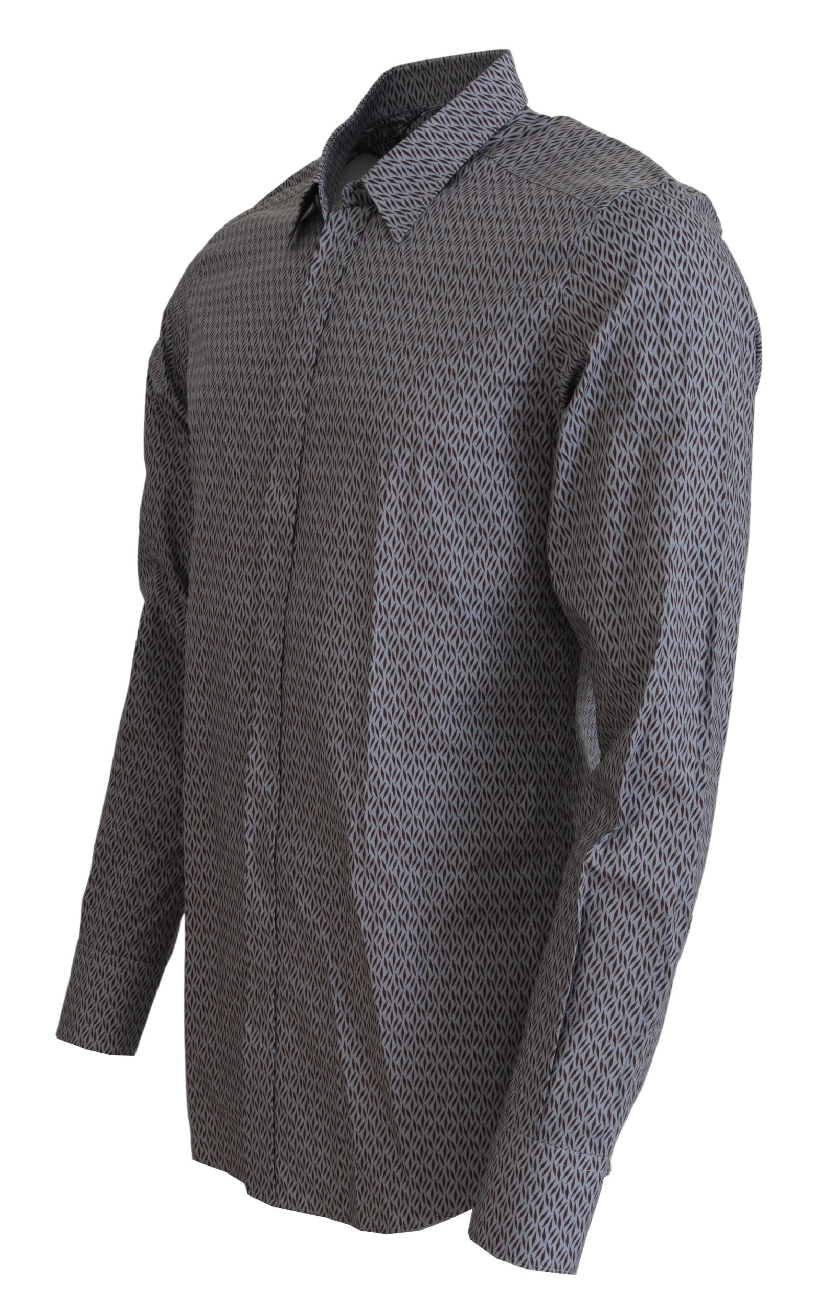 Dolce & Gabbana Gray Brown GOLD Slim Fit Dress Formal Shirt