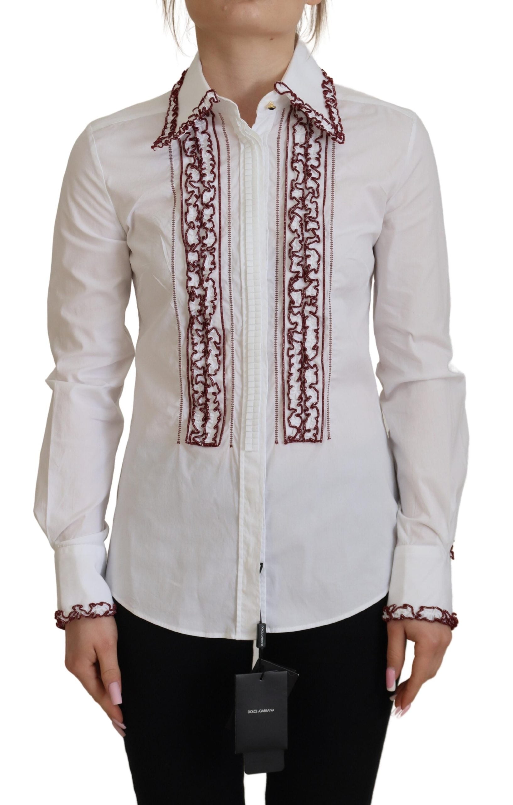 Dolce & Gabbana Elegantes Poloshirt aus weißer Baumwolle
