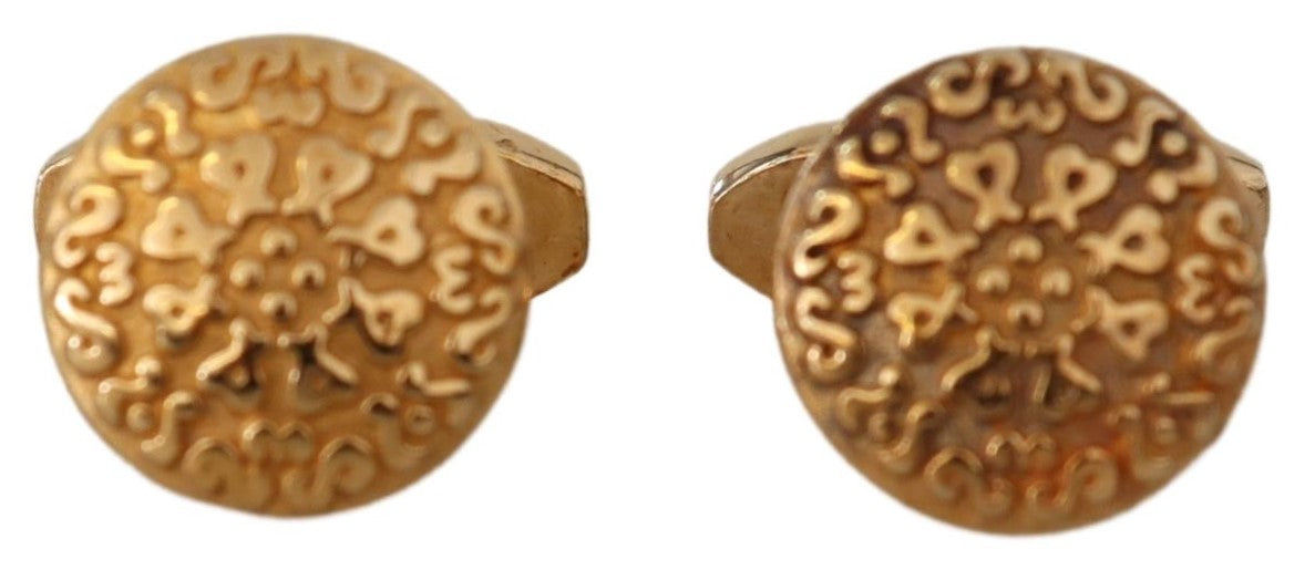 Boutons de manchette élégants pour homme Dolce & Gabbana en laiton plaqué or