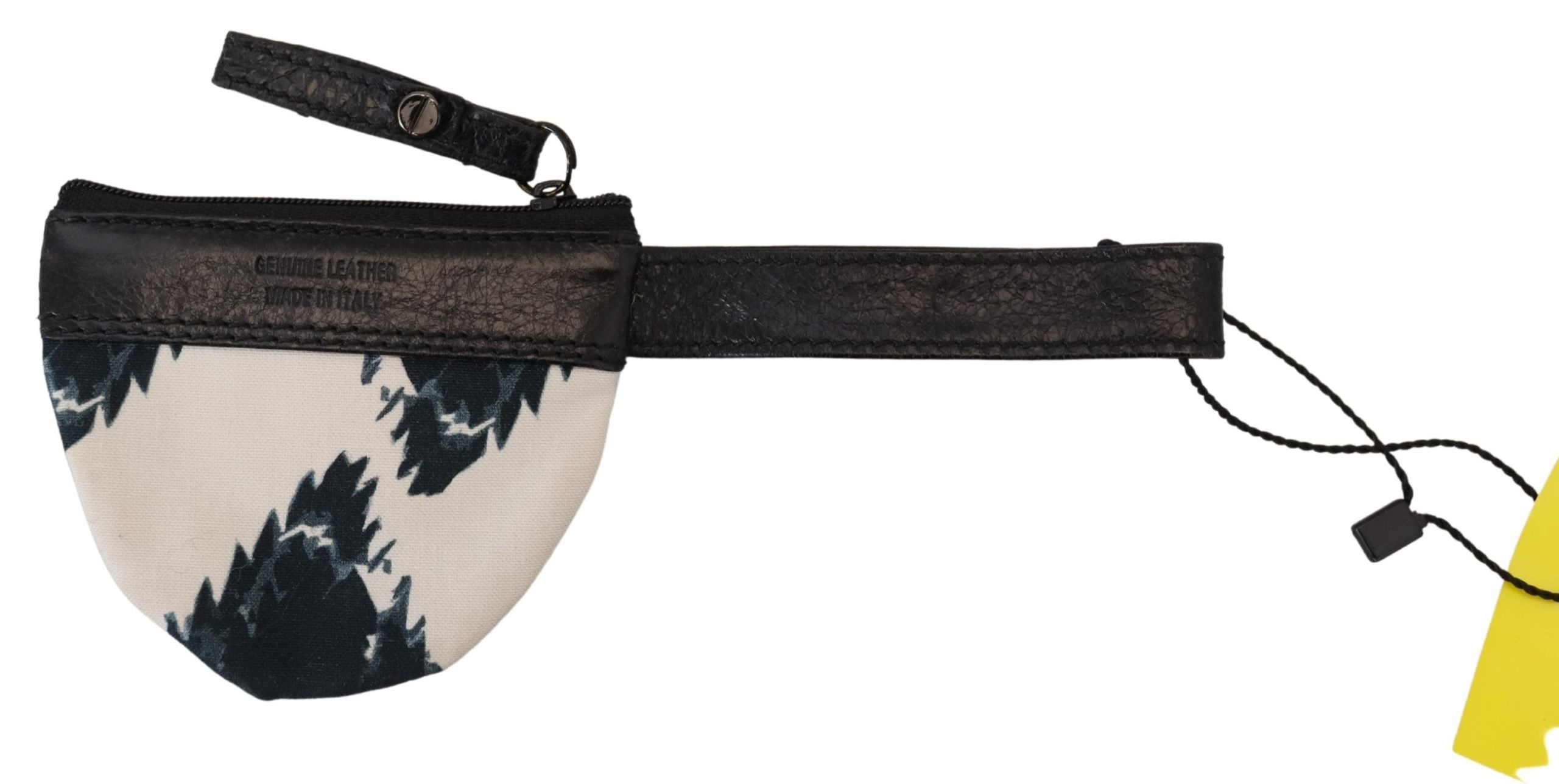 Costume National Chic – Münzgeldbörse aus weißem Leder mit Riemen