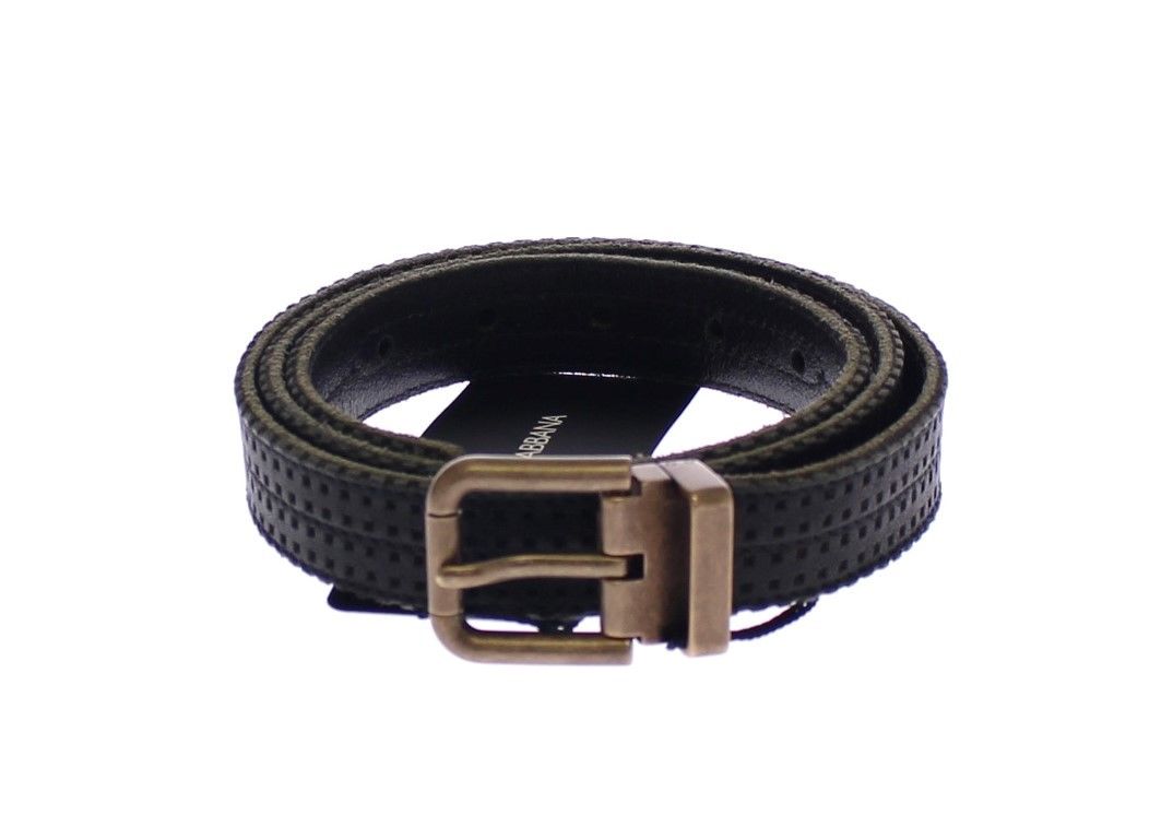 Ceinture élégante Dolce & Gabbana pour homme en cuir et coton mélangés bleus