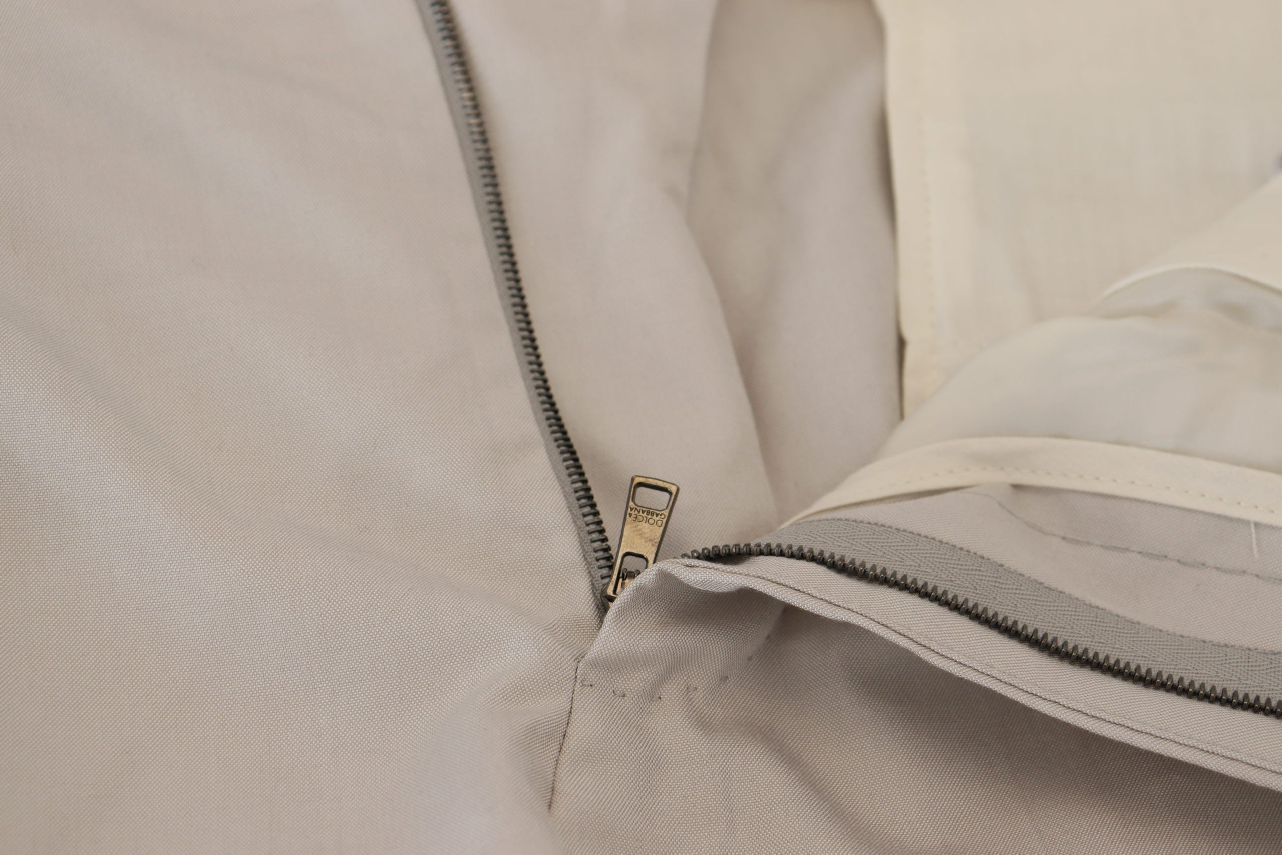 Pantalon chino taille moyenne en soie blanc cassé Dolce & Gabbana