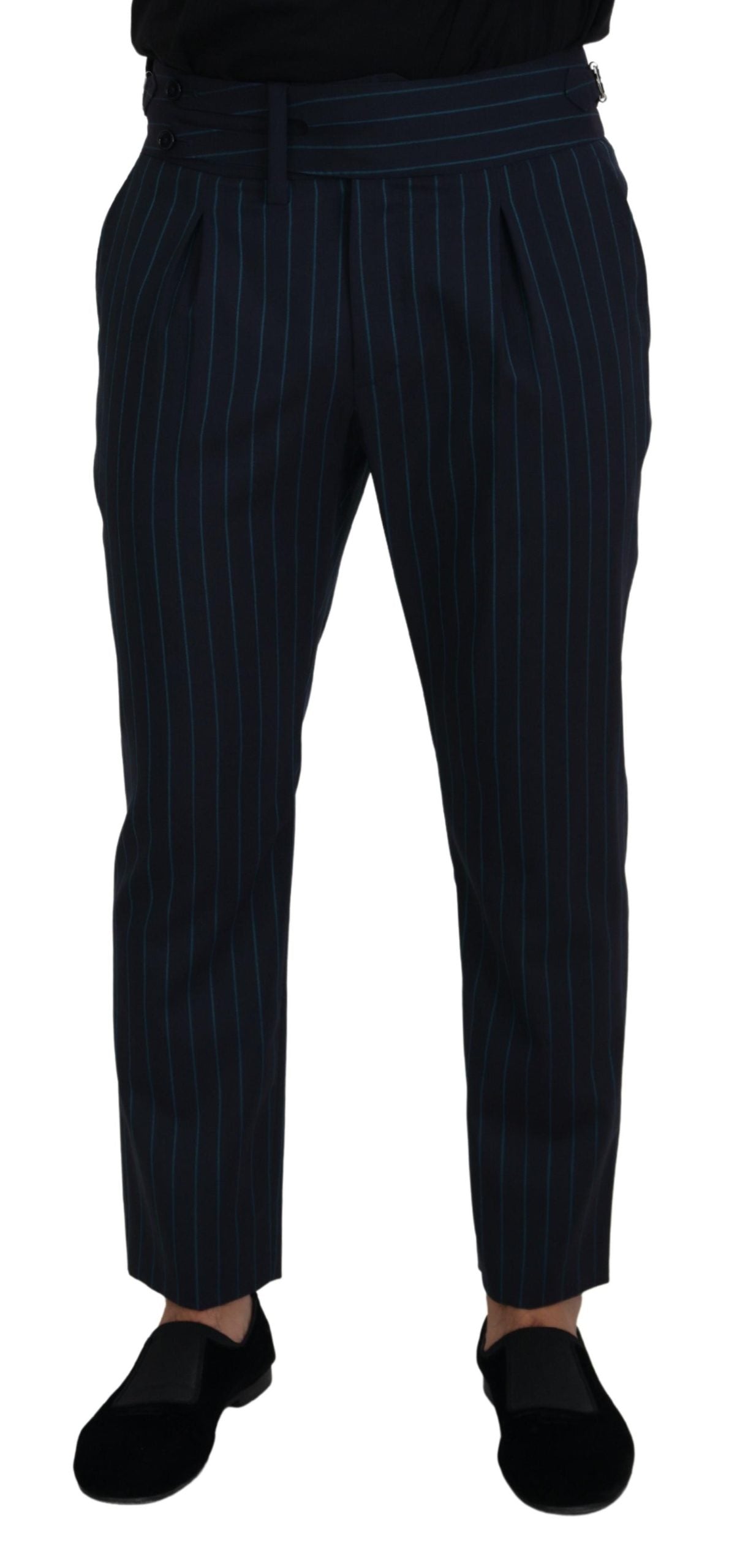 Pantalon élégant en laine vierge à rayures Dolce & Gabbana
