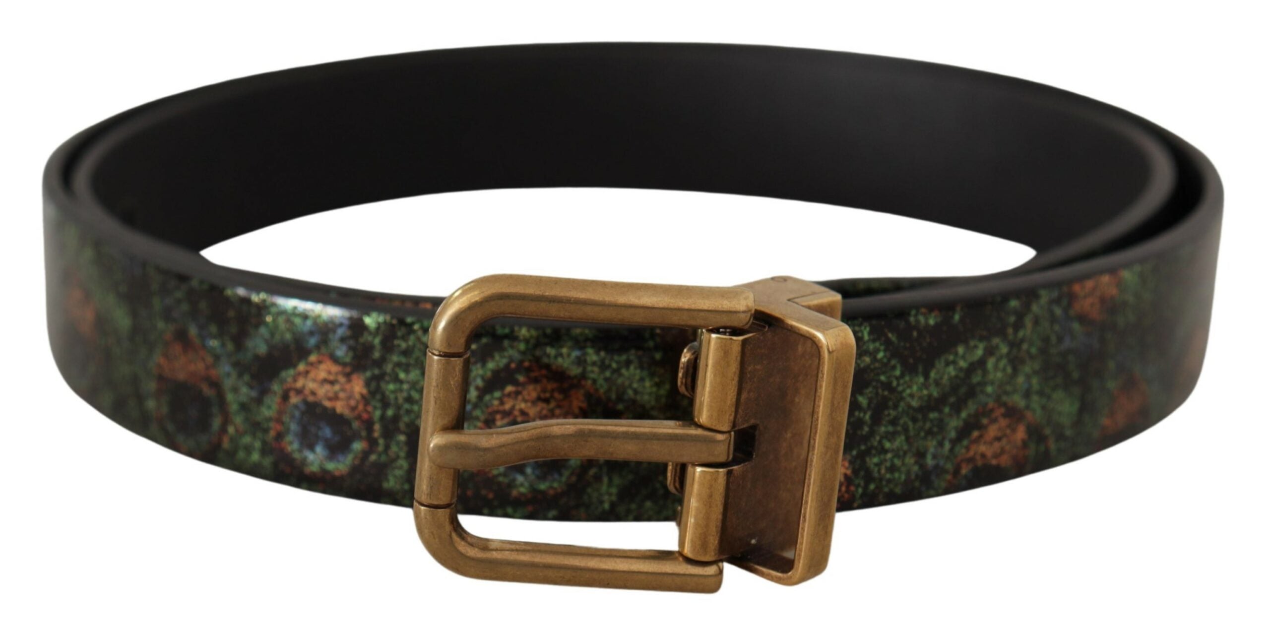 Ceinture élégante en cuir gros-grain noir Dolce & Gabbana