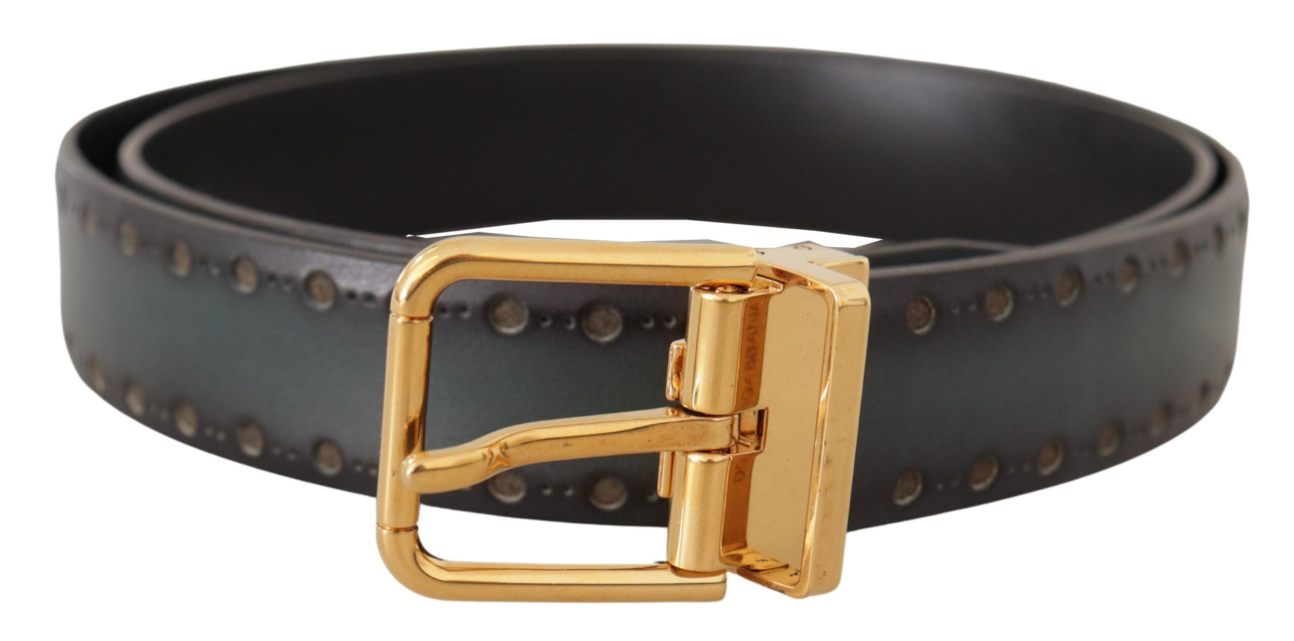 Dolce & Gabbana Smaragdgrüner Eleganz-Ledergürtel