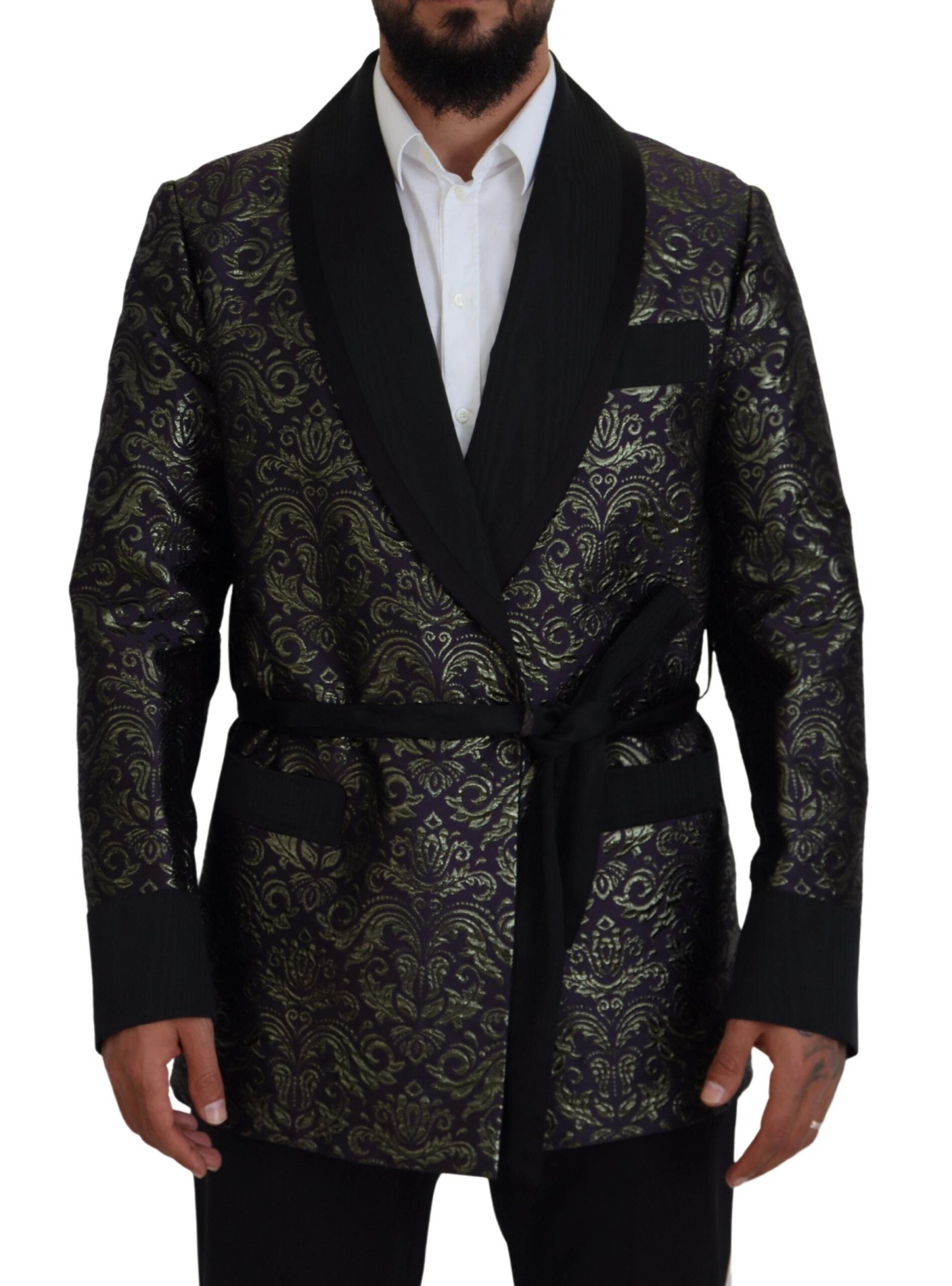 Veste-robe en jacquard doré Dolce & Gabbana