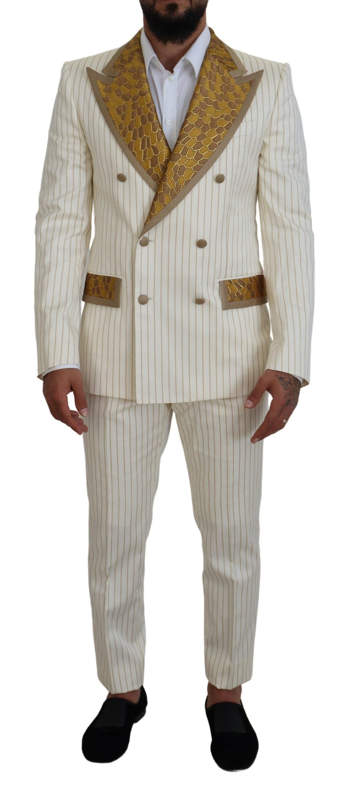Costume croisé élégant blanc cassé Dolce & Gabbana