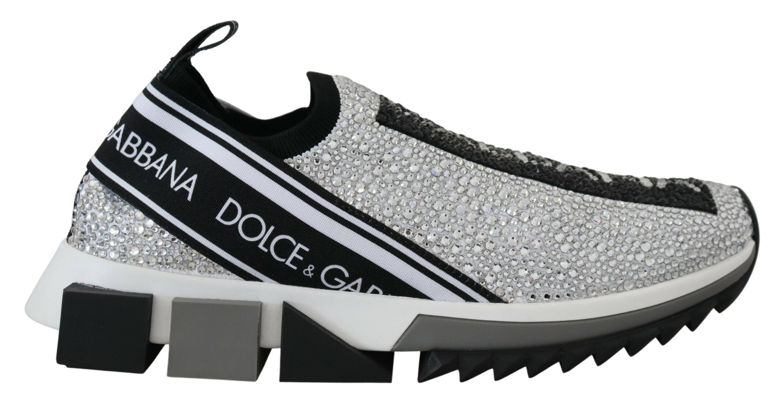 Baskets Dolce & Gabbana à strass argentés scintillants