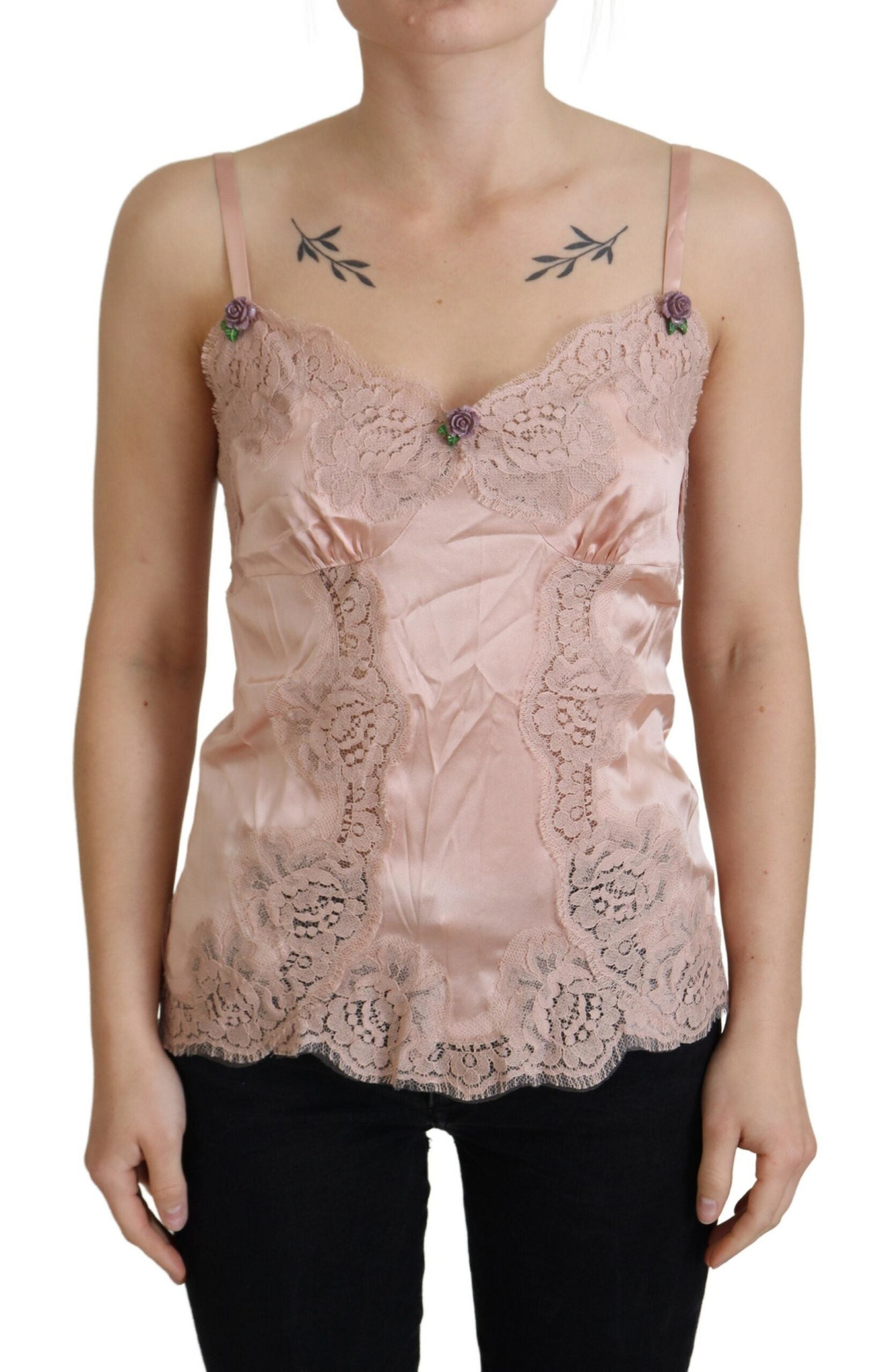 Dolce & Gabbana Elegantes Dessous-Top aus rosa Seide
